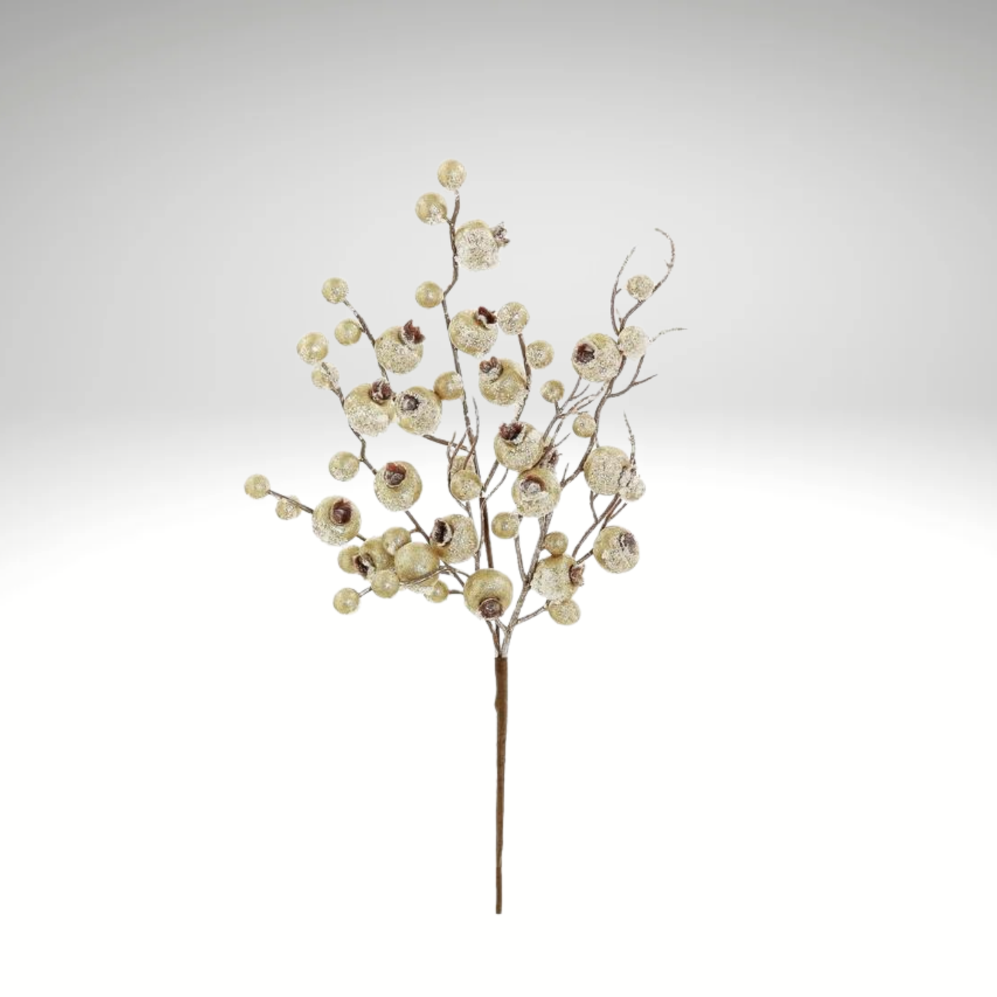15'' Frosty Metallic Crabapple Pick - Gold Holiday Floral Accent -XS534-GO Select Artificials
