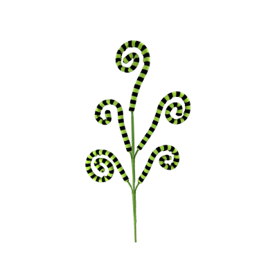 Whimsical Black and Green Striped Curly Spray | 26" Halloween Decoration by TCT Crafts -57055GNBK Liberty Floral