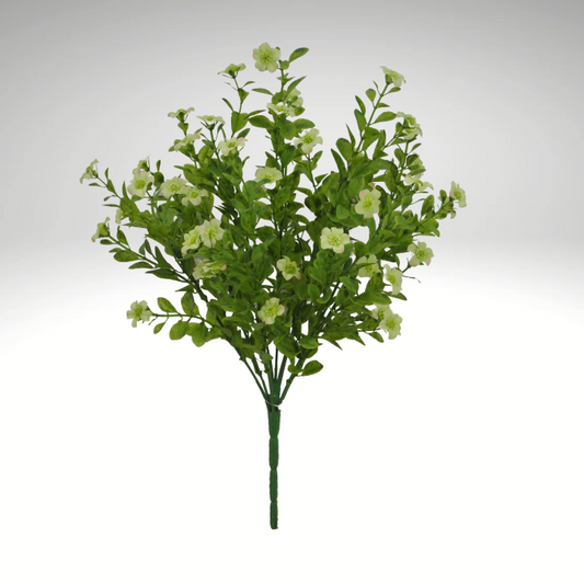 17" Green Artificial Filler Bush – 9-Stem Silk Flower Pick for Spring Bouquets, Wreaths & DIY Décor-82396-GN