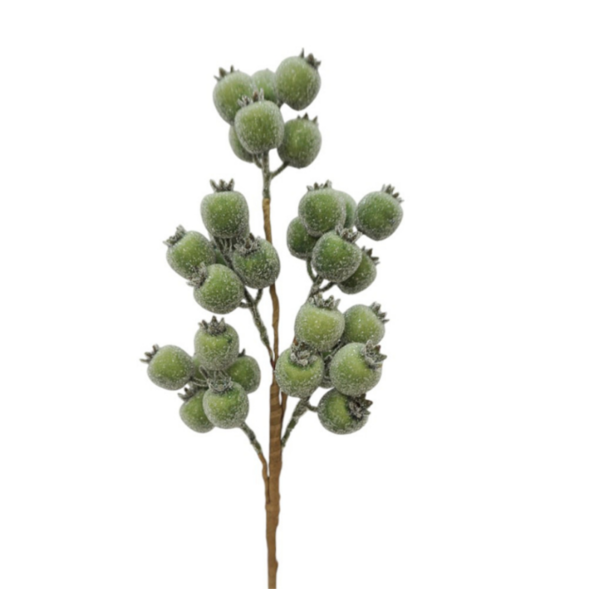 21" Green Iced Berry Spray – Artificial Frosted Berry Stem-255738 Direct Export