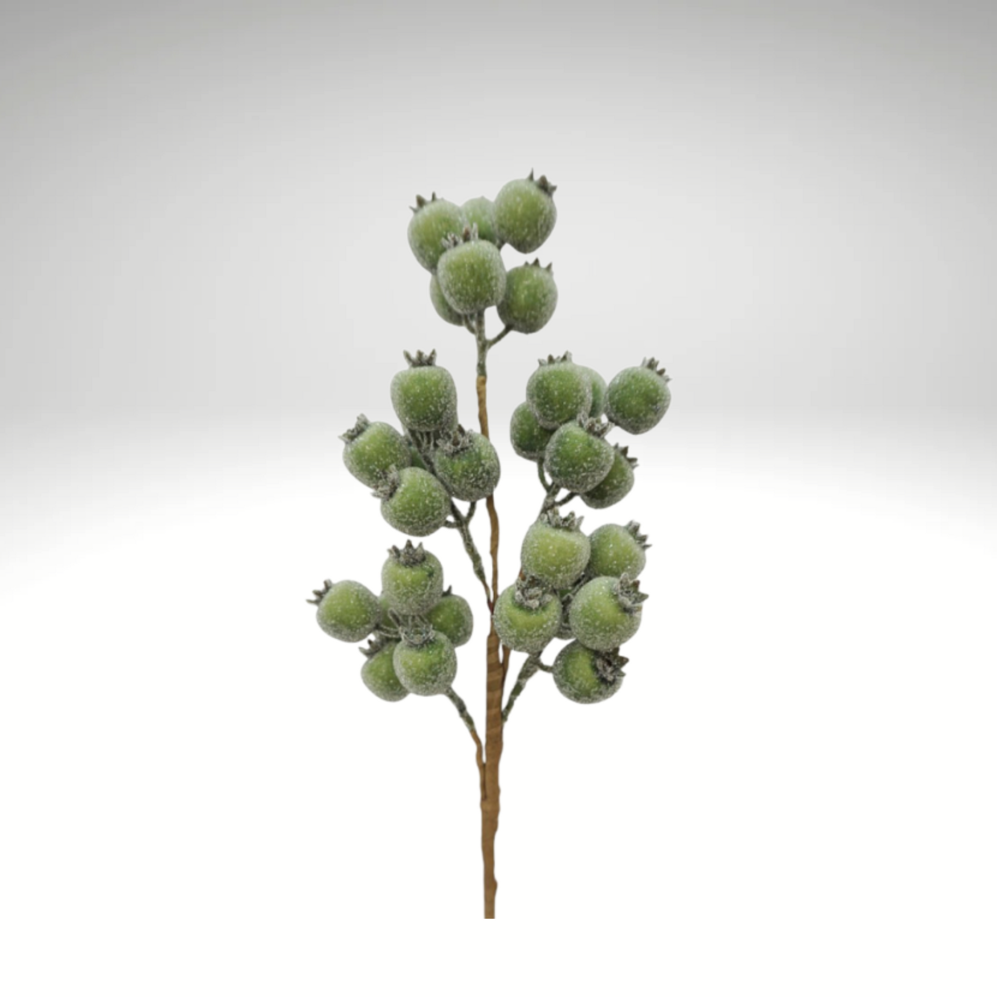 21" Green Iced Berry Spray – Artificial Frosted Berry Stem-255738 Direct Export