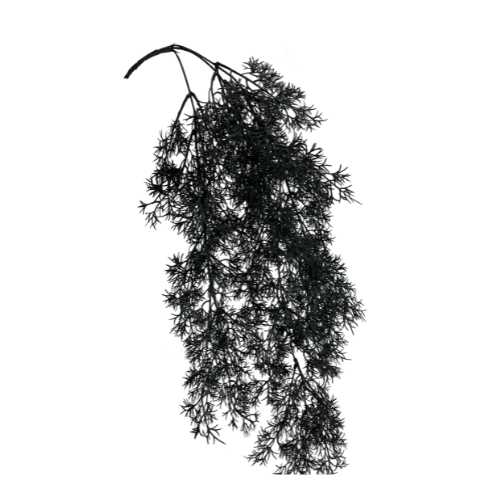 32" Black Plastic Hanging Cedar Bush | Gothic Holiday Decor | Elegant Floral Hanging Accent I Halloween Floral Decor - 57101BK