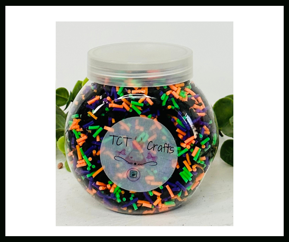 150g Halloween Themed Polymer Clay Sprinkle Mix - Perfect for Fake Bakes, Clay Art, Slime - Spooky, Mysterious, and Festive TCTCrafts