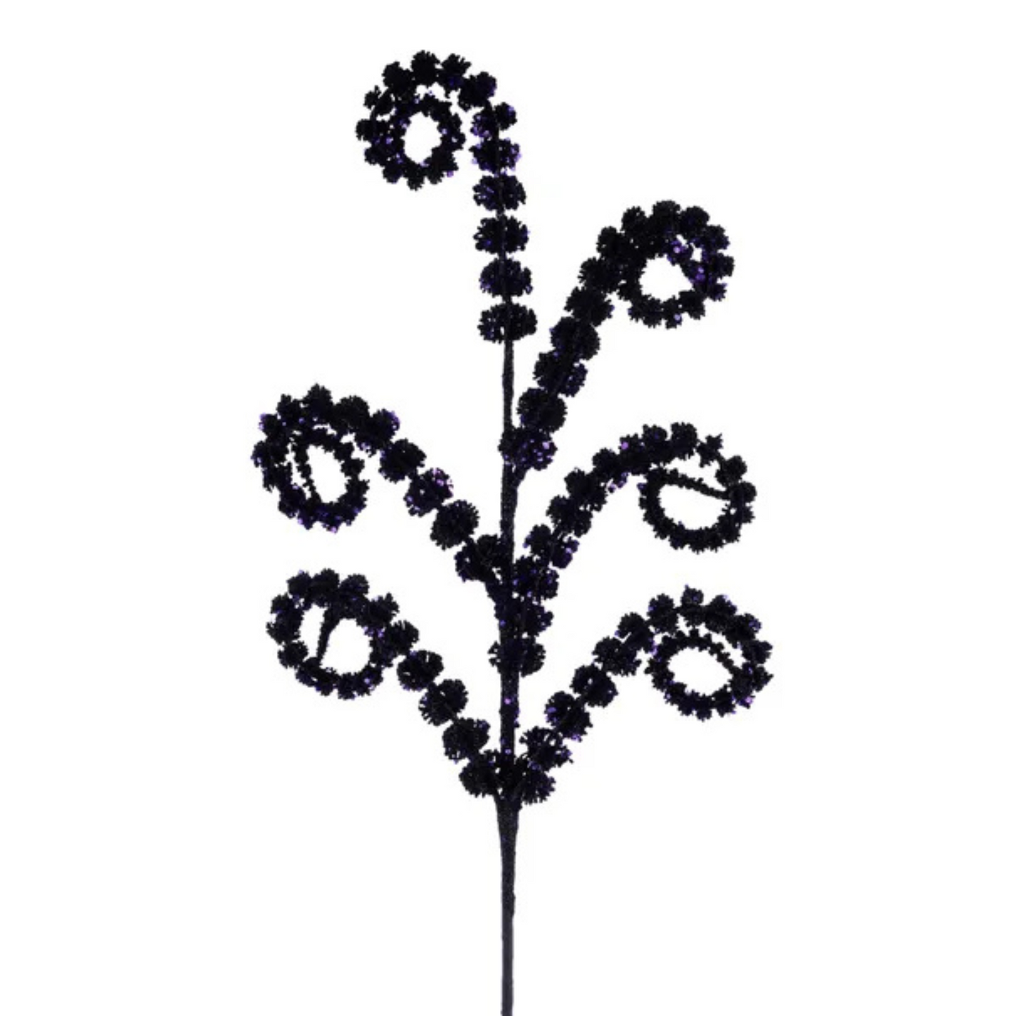 Black & Purple Glitter Coil Spray – 25" Curly Pick for Decor-HH1378Y2 Craig Bachman
