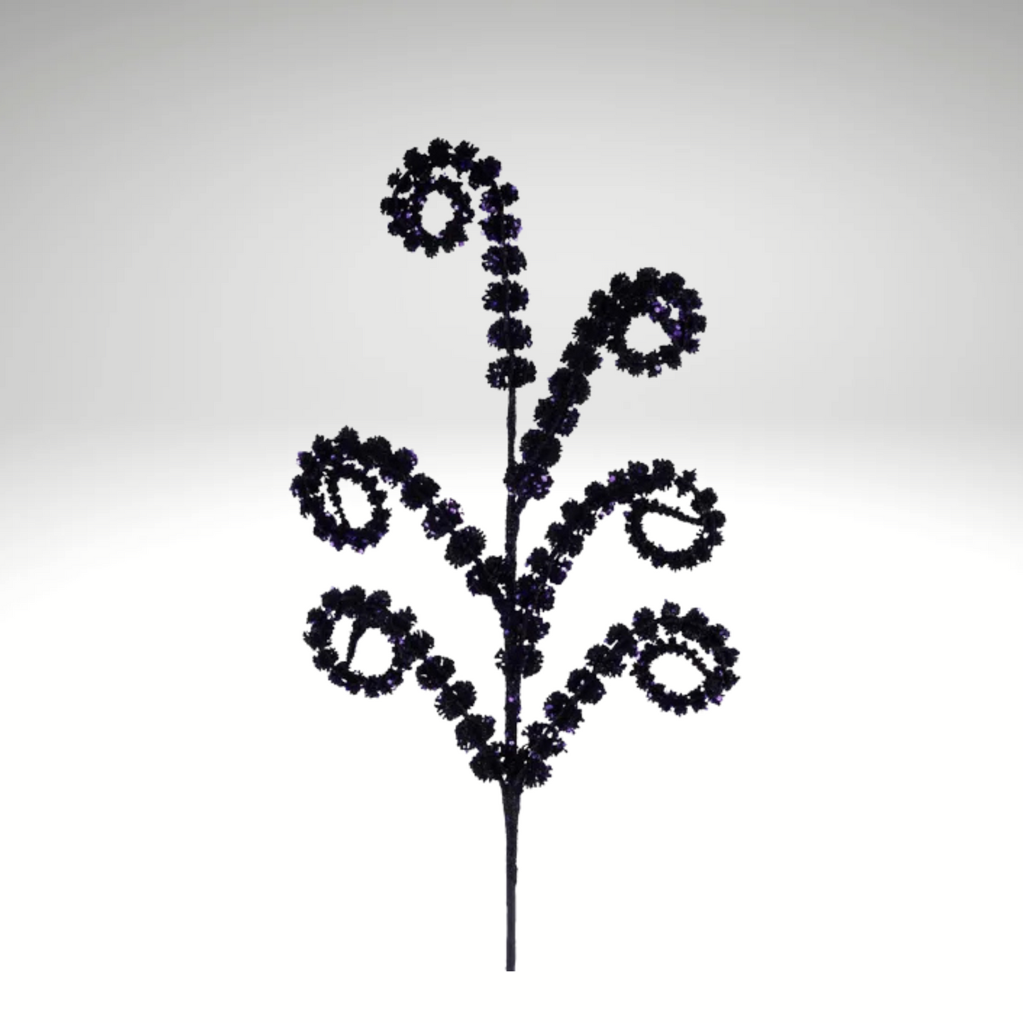 Black & Purple Glitter Coil Spray – 25" Curly Pick for Decor-HH1378Y2 Craig Bachman
