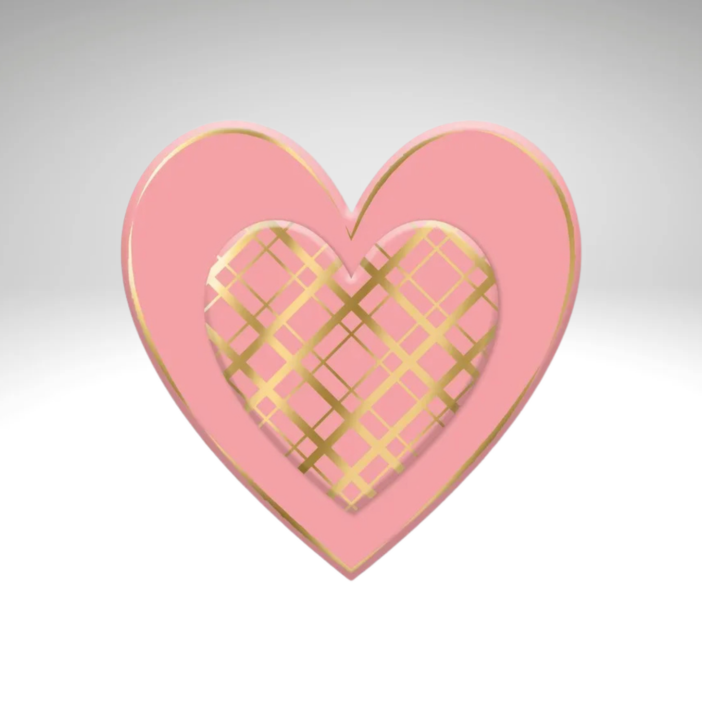 Pink & Gold Metal Heart Sign – 12" Embossed Wall Decor Craig Bachman