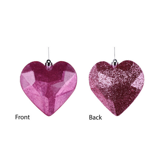 6" Farrisilk Heart Jewel Ornament - Red or Bubblegum Pink (Copy) Farrisilk