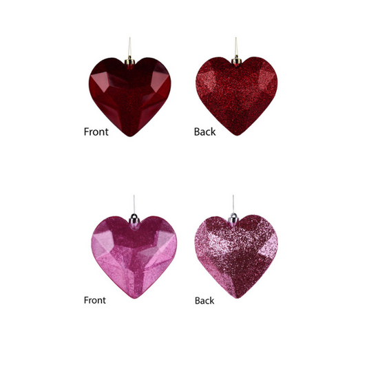 6" Farrisilk Heart Jewel Ornament - Red or Bubblegum Pink (Copy) Farrisilk