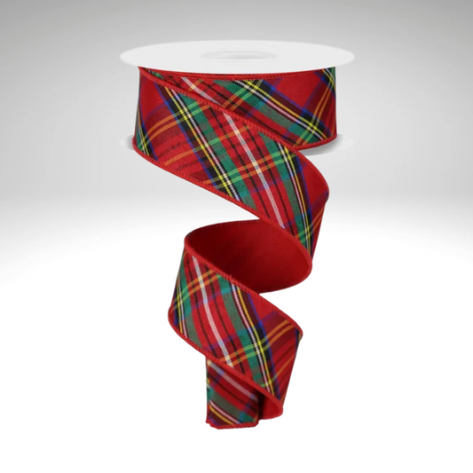 Plaid Holiday Ribbon 1.5"x10yd – Nutcracker Christmas Wired Ribbon-RGX0146 Craig Bachman