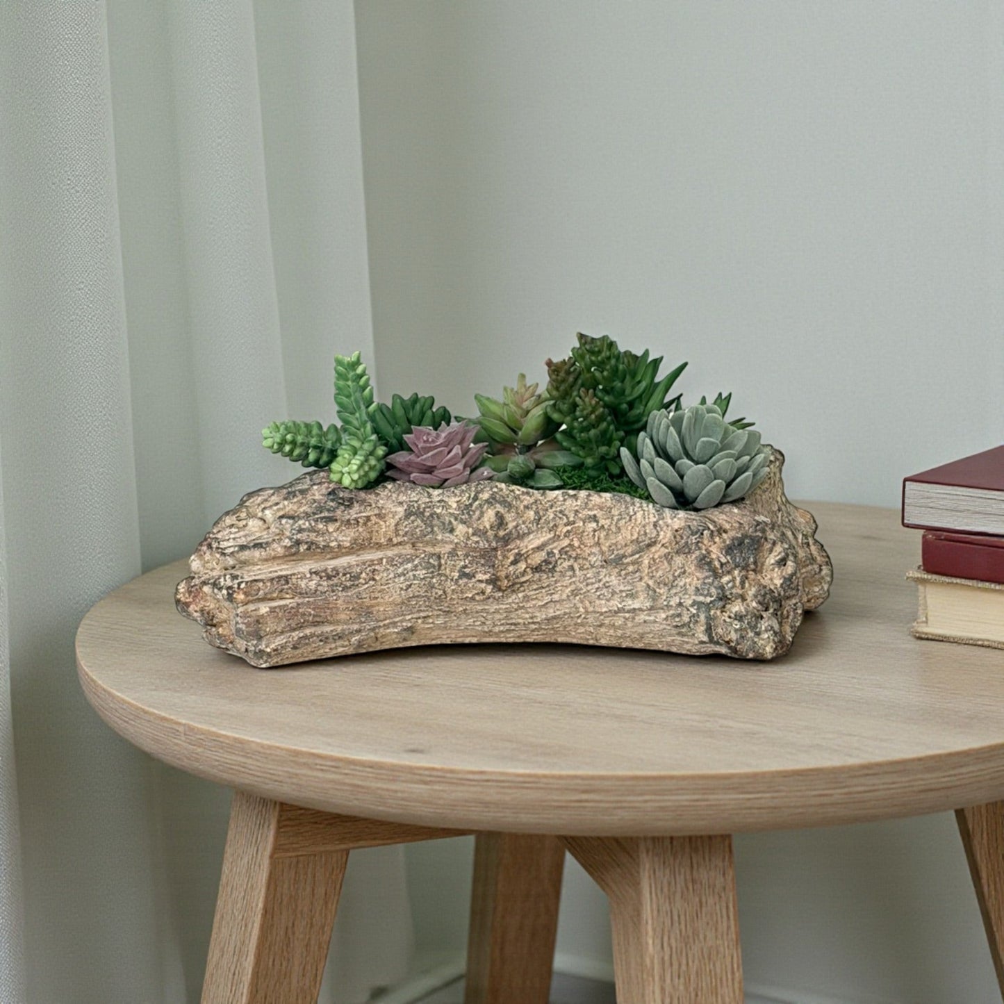Faux Succulent Driftwood Planter | Rustic Cement Centerpiece Decor TCT Crafts