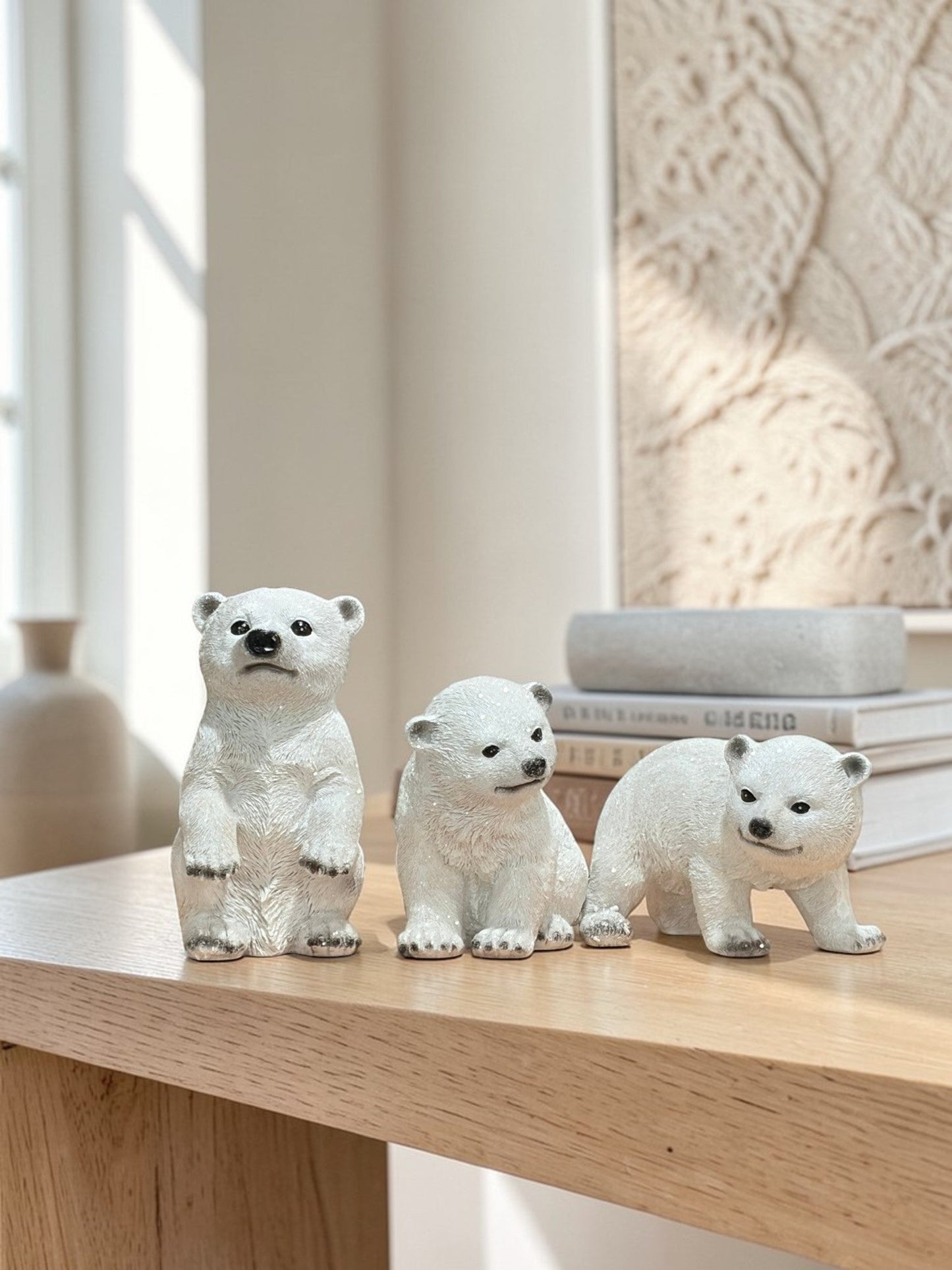 Polar Bear Cub Figurine Set of 3 Resin Winter Decor-AS3805S Fantastic Craft