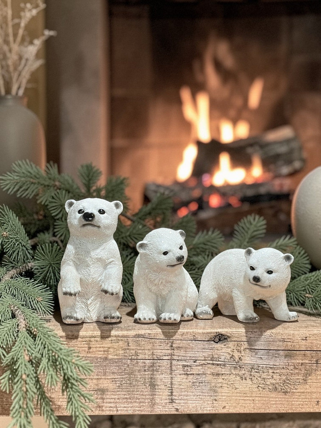 Polar Bear Cub Figurine Set of 3 Resin Winter Decor-AS3805S Fantastic Craft