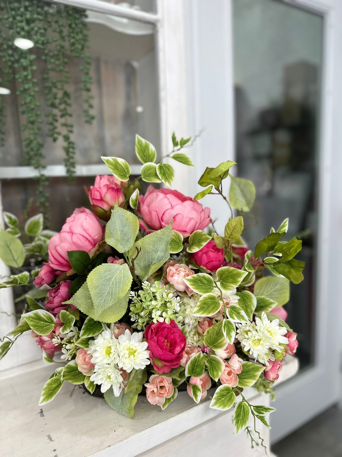 Artificial Spring Floral Arrangement – Pink Peonies, Camellias & Hydrangeas TCT Crafts