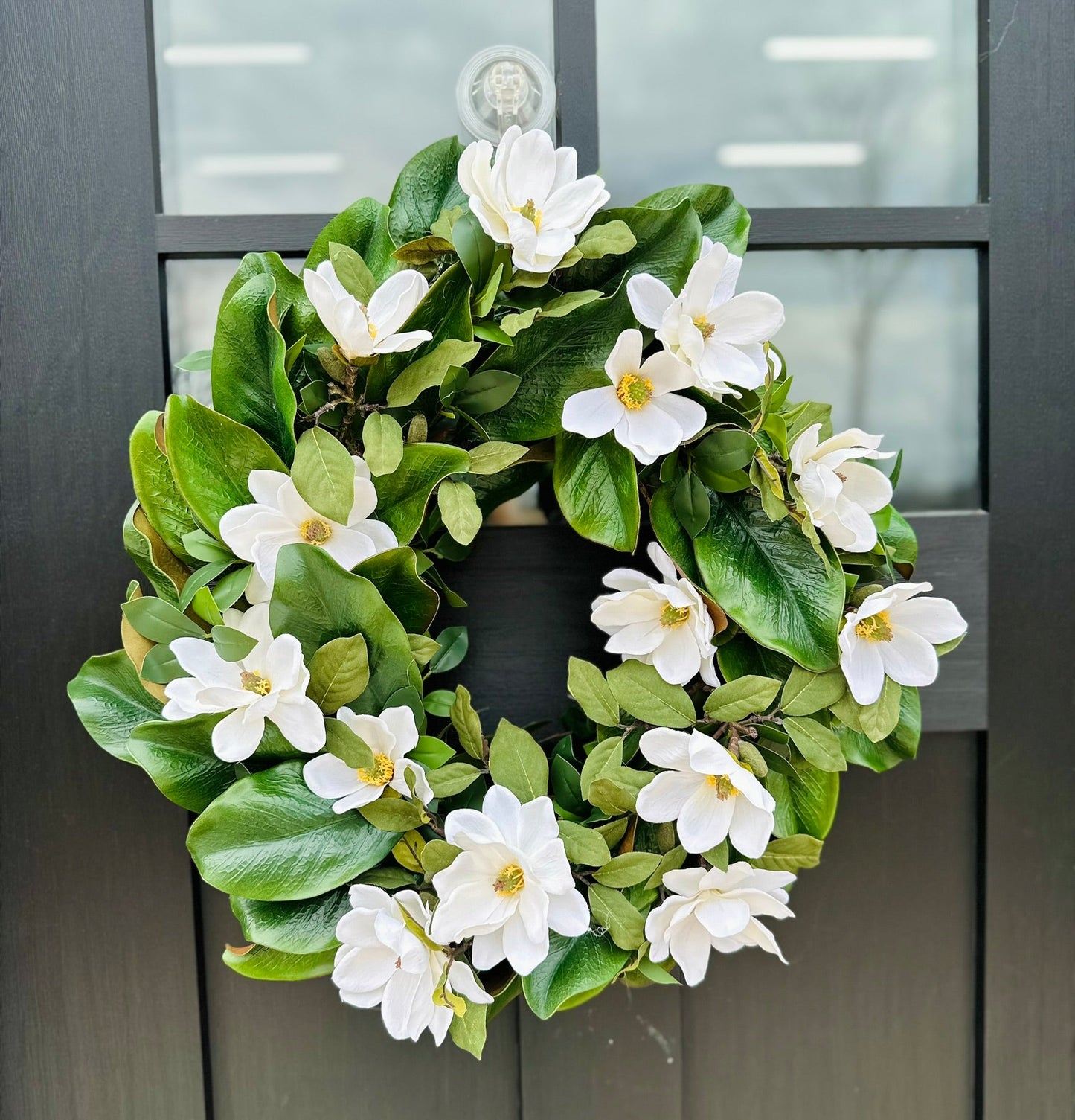 Everyday Magnolia Wreath | 21" White Flower and Greenery Door Wreath | Year-Round Front Door Décor TCT Crafts