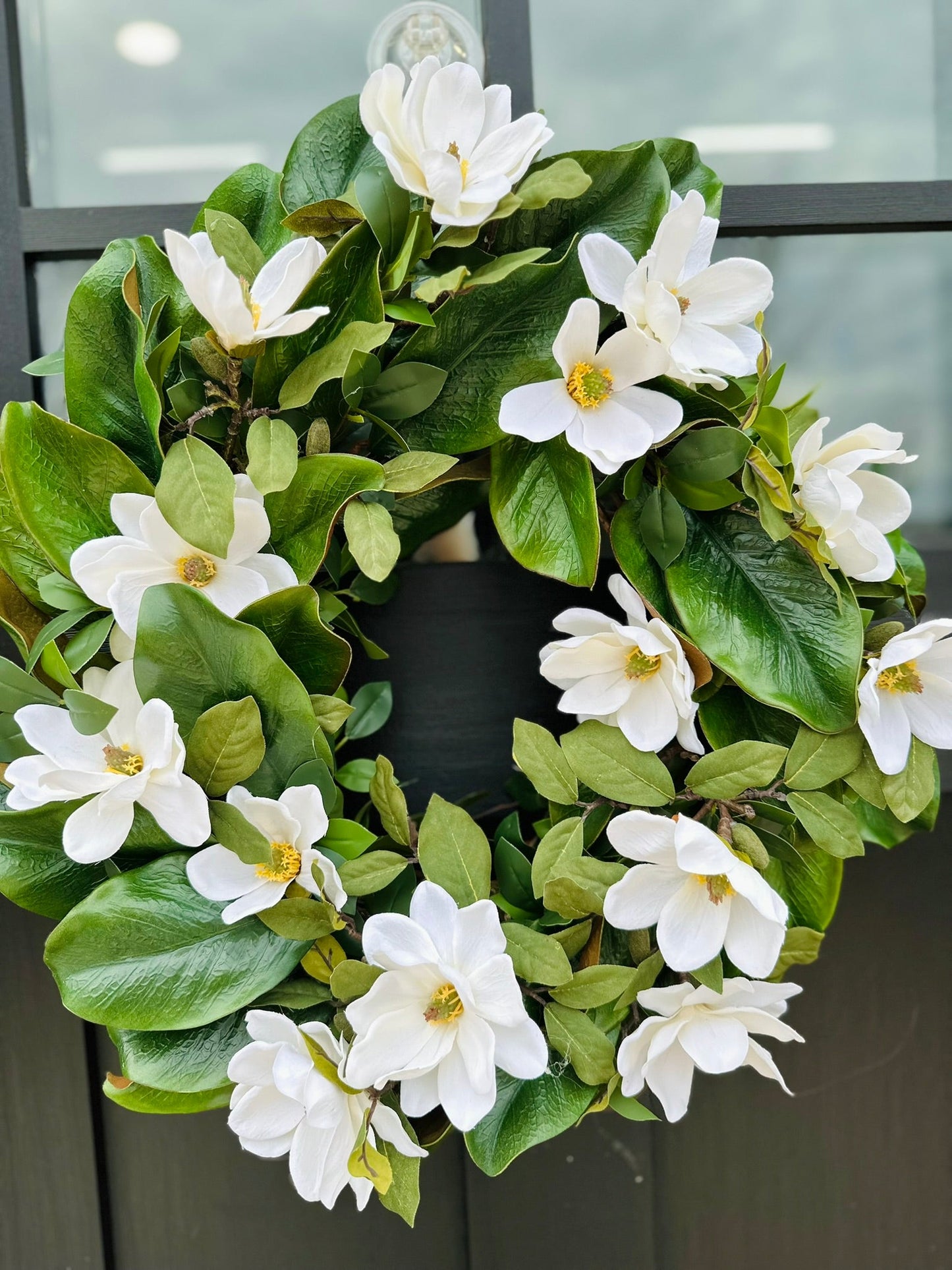 Everyday Magnolia Wreath | 21" White Flower and Greenery Door Wreath | Year-Round Front Door Décor TCT Crafts