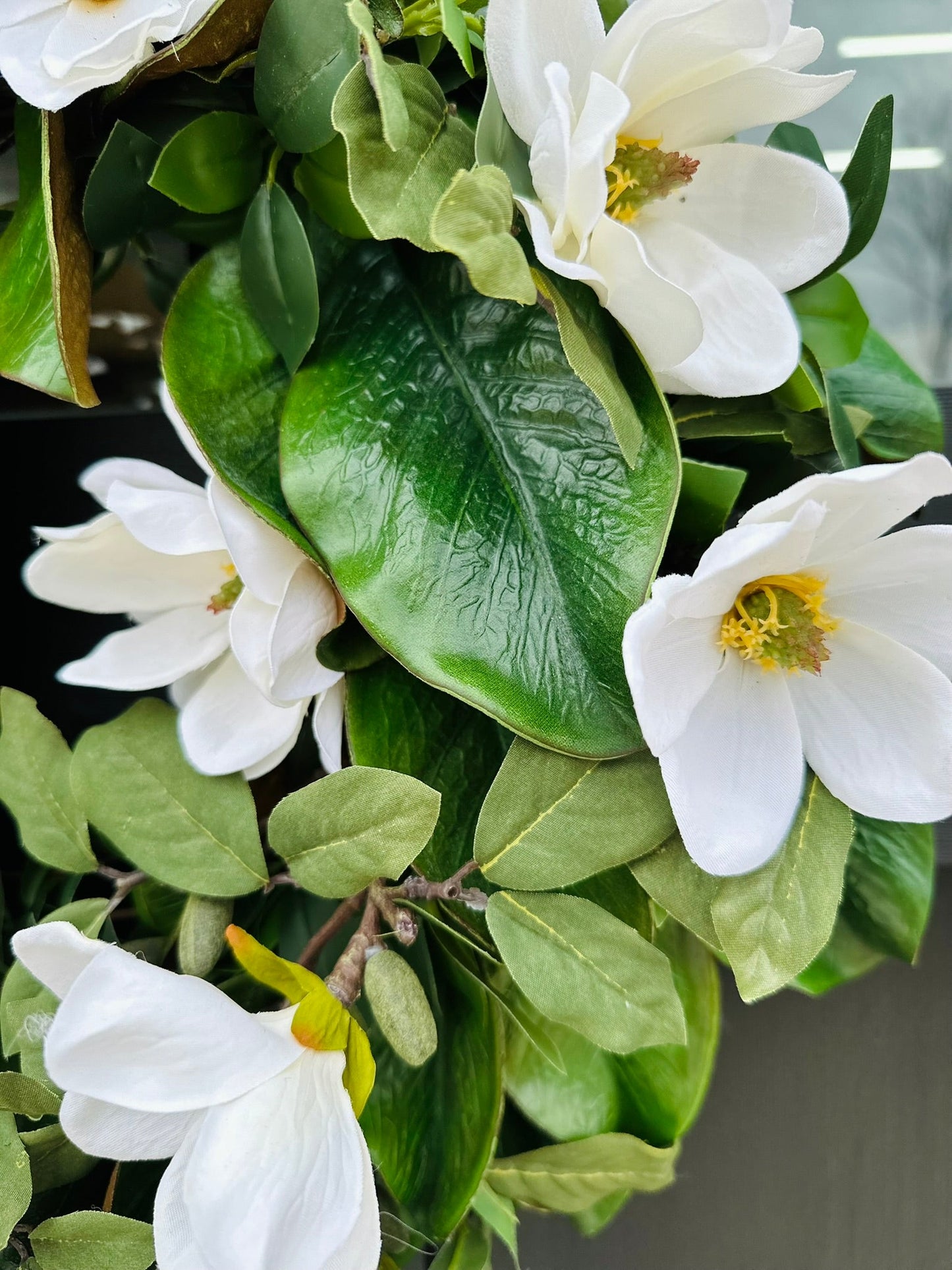 Everyday Magnolia Wreath | 21" White Flower and Greenery Door Wreath | Year-Round Front Door Décor TCT Crafts