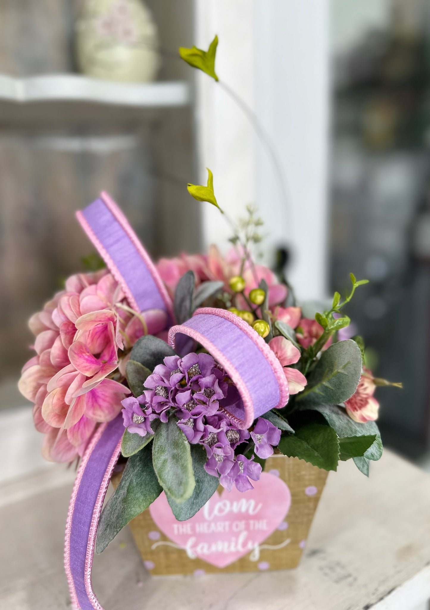 Mother's Day Spring Pink & Purple Floral Arrangement TCT Crafts