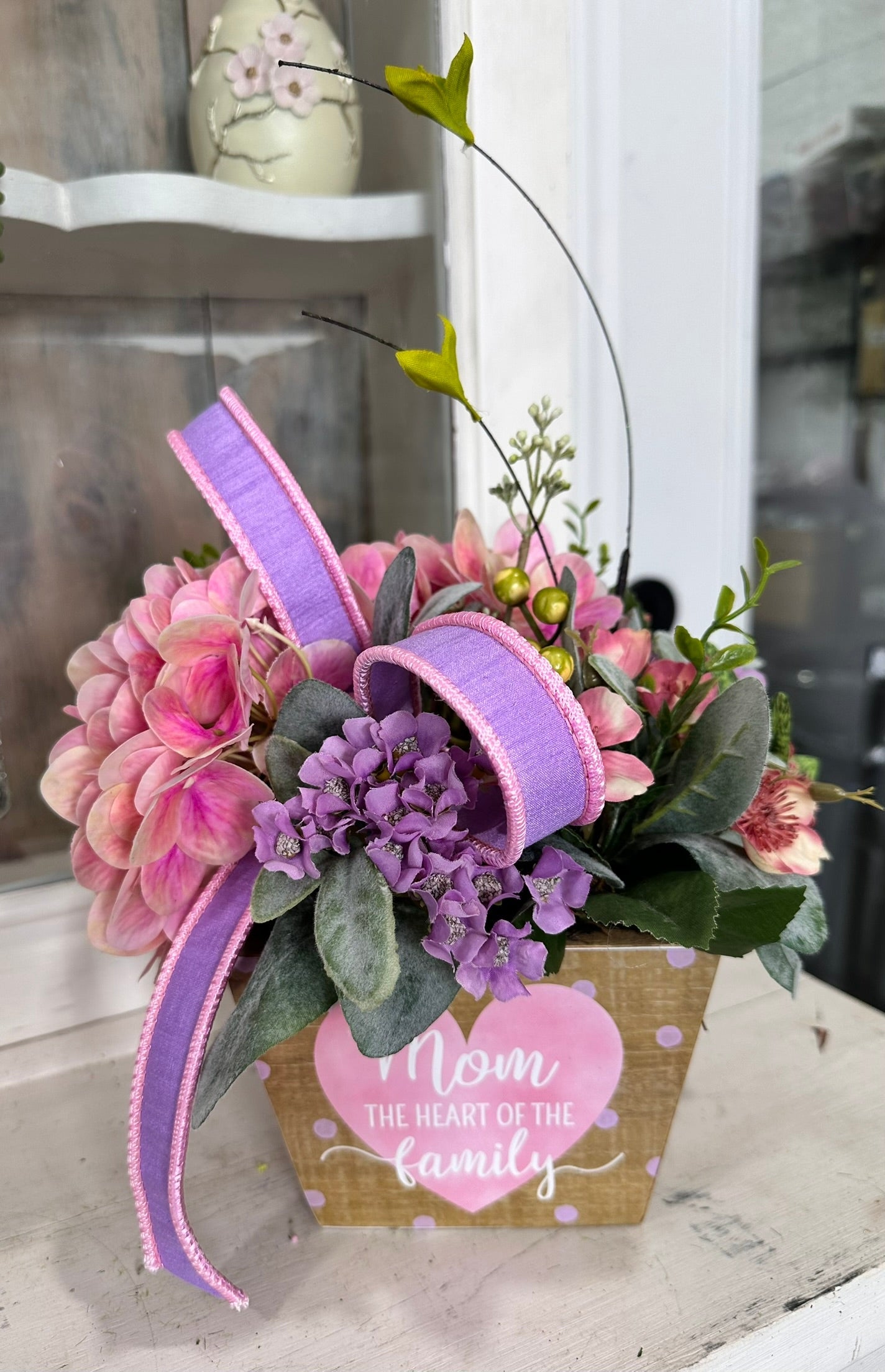 Mother's Day Spring Pink & Purple Floral Arrangement TCT Crafts