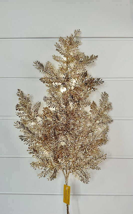 Champagne Gold Iced Balsam Spray - 28" - Ideal for Holiday Decor, Christmas Trees, Wreaths, and More-106251 Direct Export