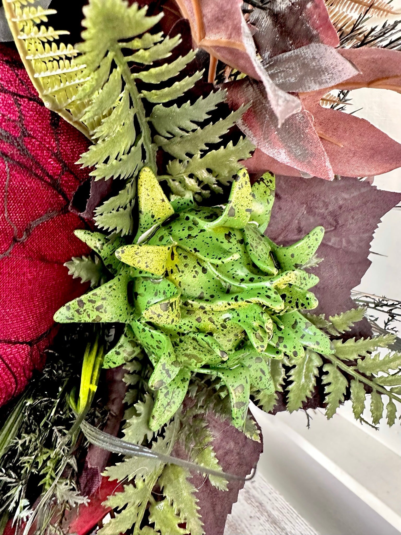 Spooky Glam Halloween Arrangement - Elegant Black Candlestick with Burgundy Foam Pumpkin and Halloween Florals-TCT1674 TCT Crafts