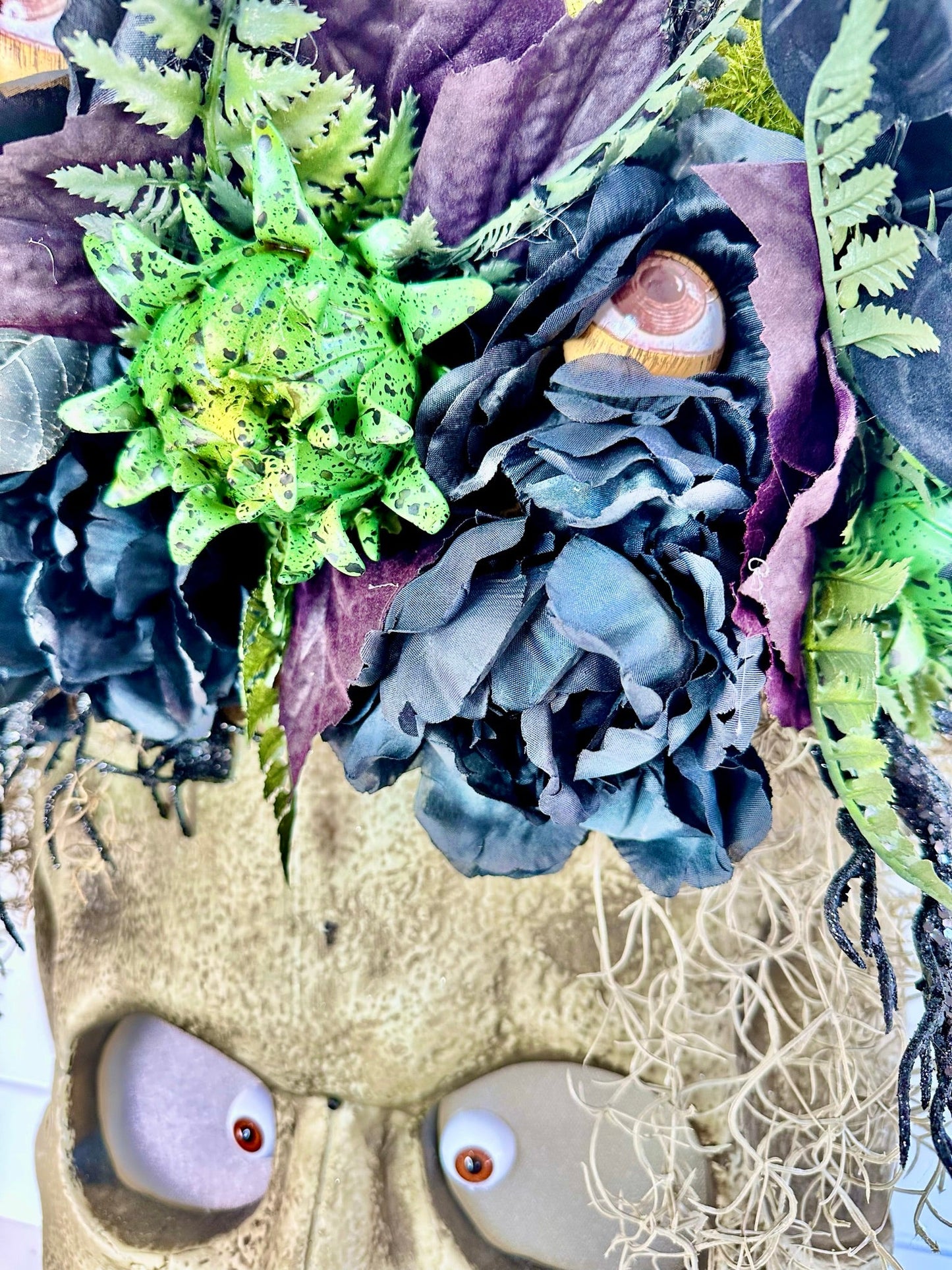Animated 36x24" Skull Porch Decor | Motion-Sensor Lights and Music | Black Roses & Velvet Vines | Spooky Halloween Accent-TCT1678 TCT Crafts