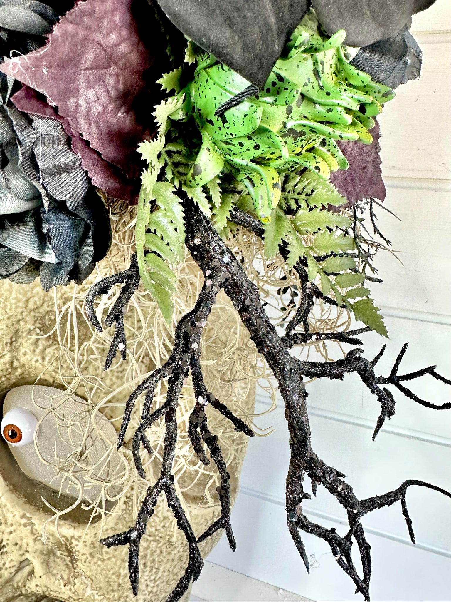Animated 36x24" Skull Porch Decor | Motion-Sensor Lights and Music | Black Roses & Velvet Vines | Spooky Halloween Accent-TCT1678 TCT Crafts