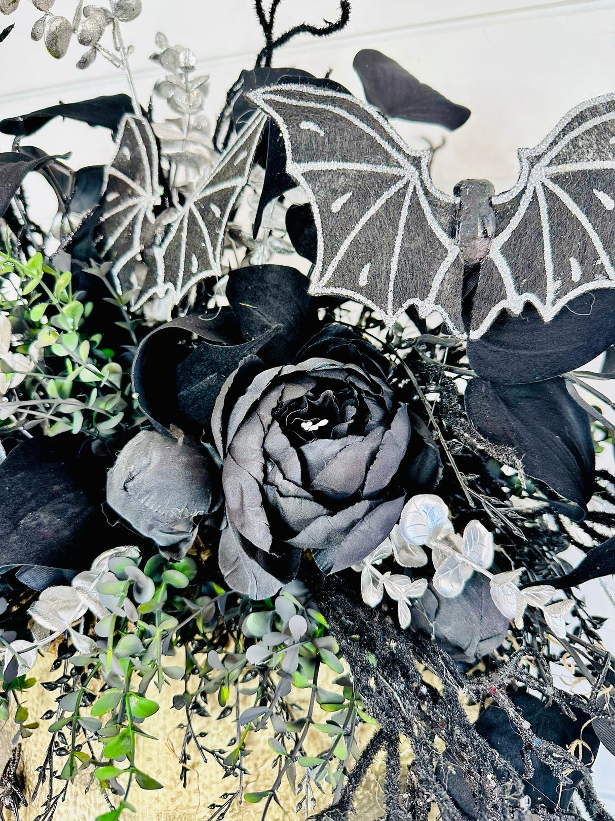 Animated 36x24" Skull Porch Decor | Motion-Sensor Lights and Music | Black Roses & Velvet Vines | Spooky Halloween Accent-TCT1677 TCT Crafts