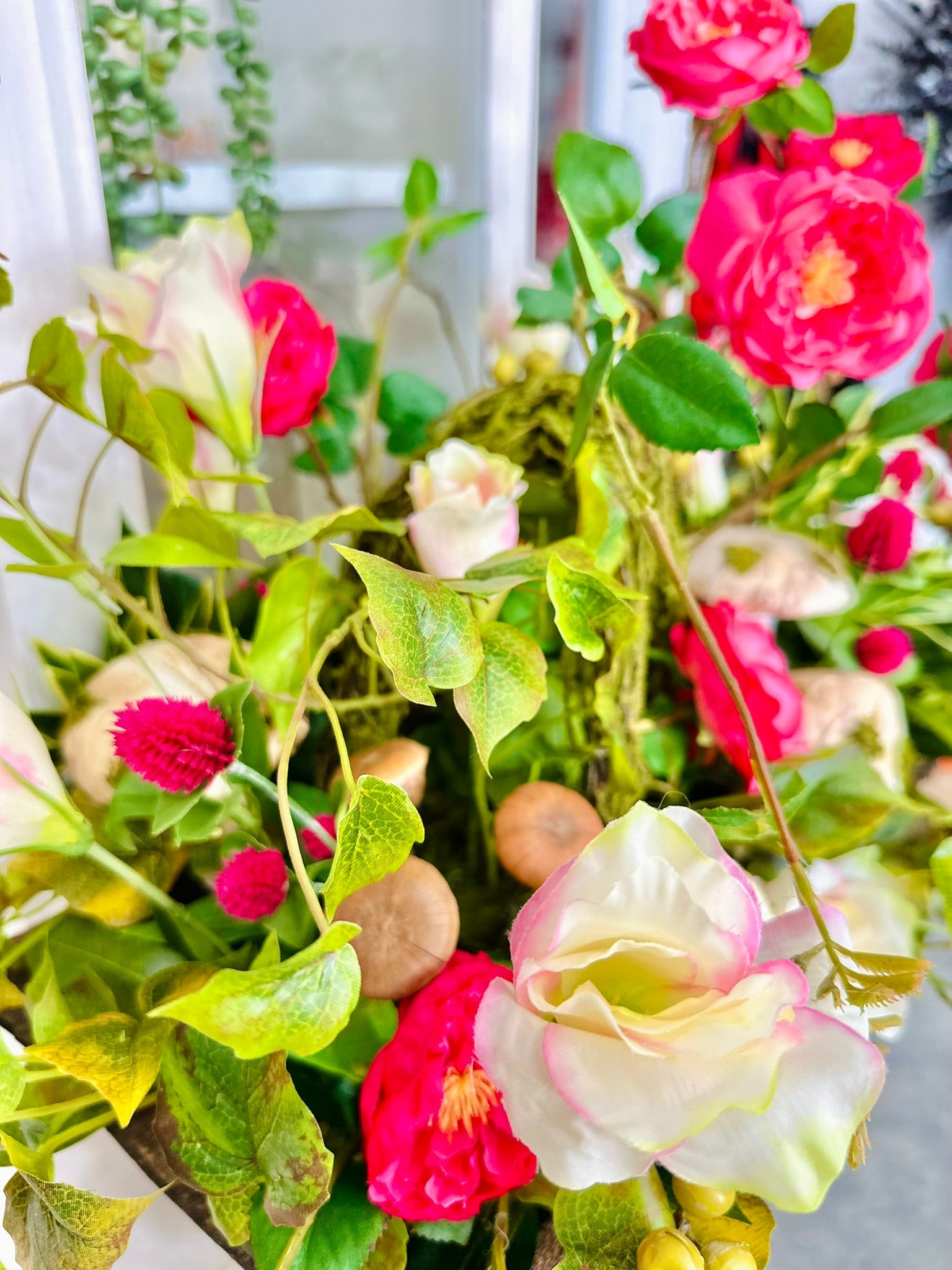 Whimsical Faux Rose & Mushroom Centerpiece Arrangement TCT Crafts