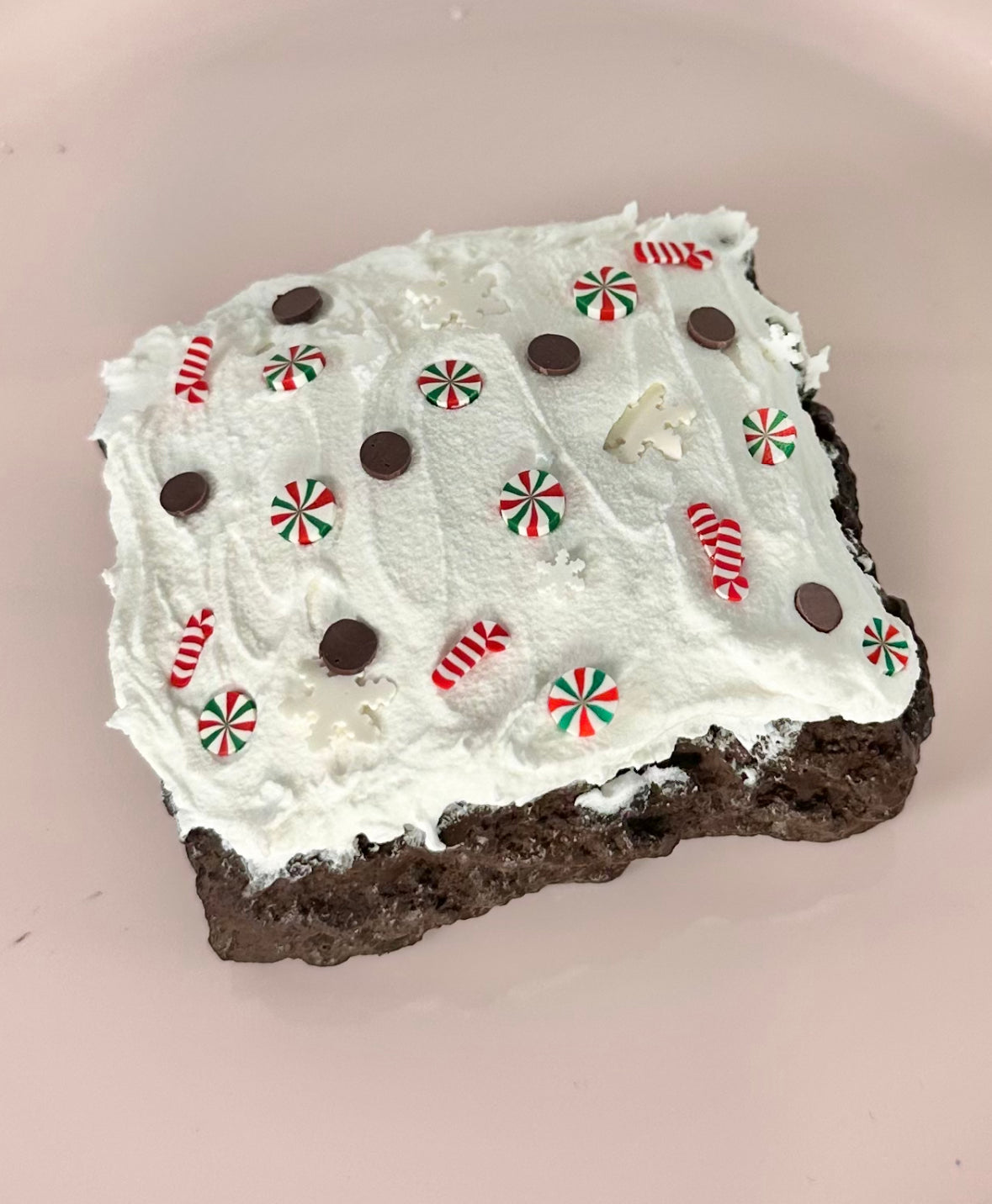Fake Chocolate Brownies with Faux Icing & Holiday Sprinkles – Choice of 4 Sprinkle Options – Coffee Bar, Tiered Tray, Photography Props TCT Crafts