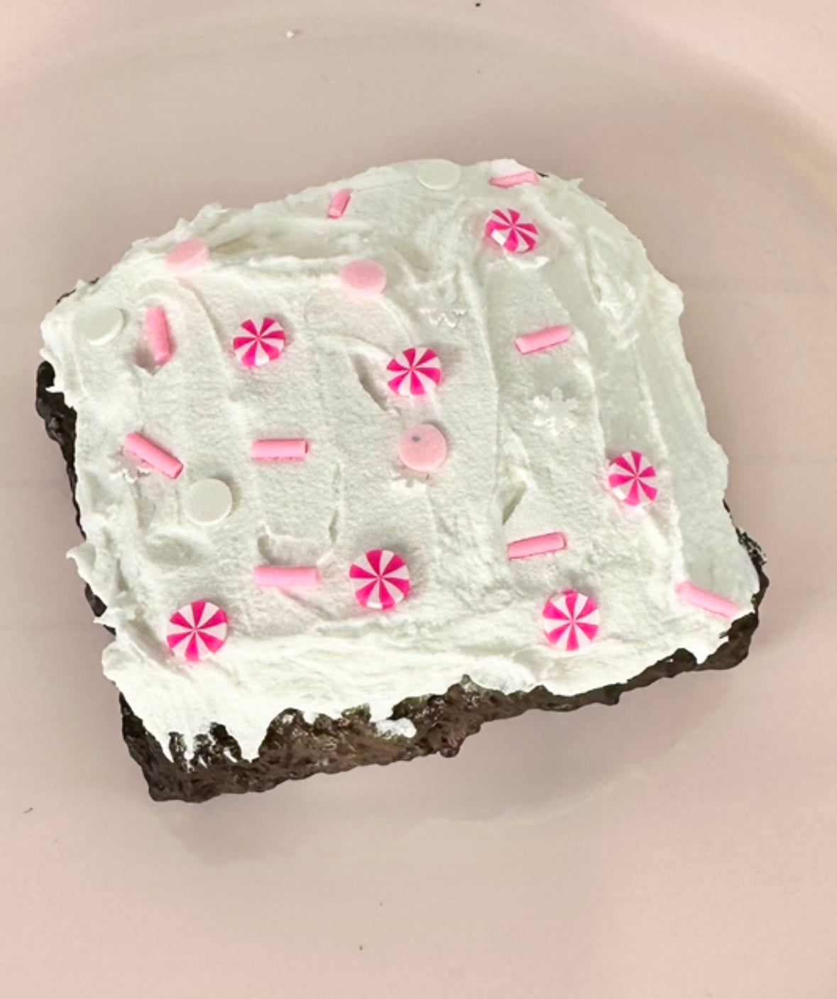 Fake Chocolate Brownies with Faux Icing & Holiday Sprinkles – Choice of 4 Sprinkle Options – Coffee Bar, Tiered Tray, Photography Props TCT Crafts