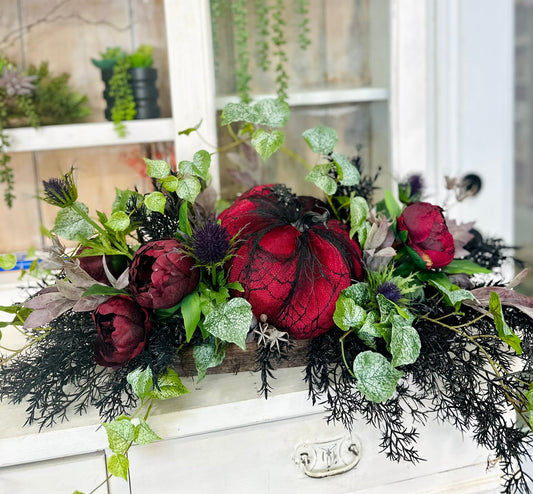 Gothic Halloween Pumpkin Floral Arrangement | Glam Halloween Table Decor TCT Crafts