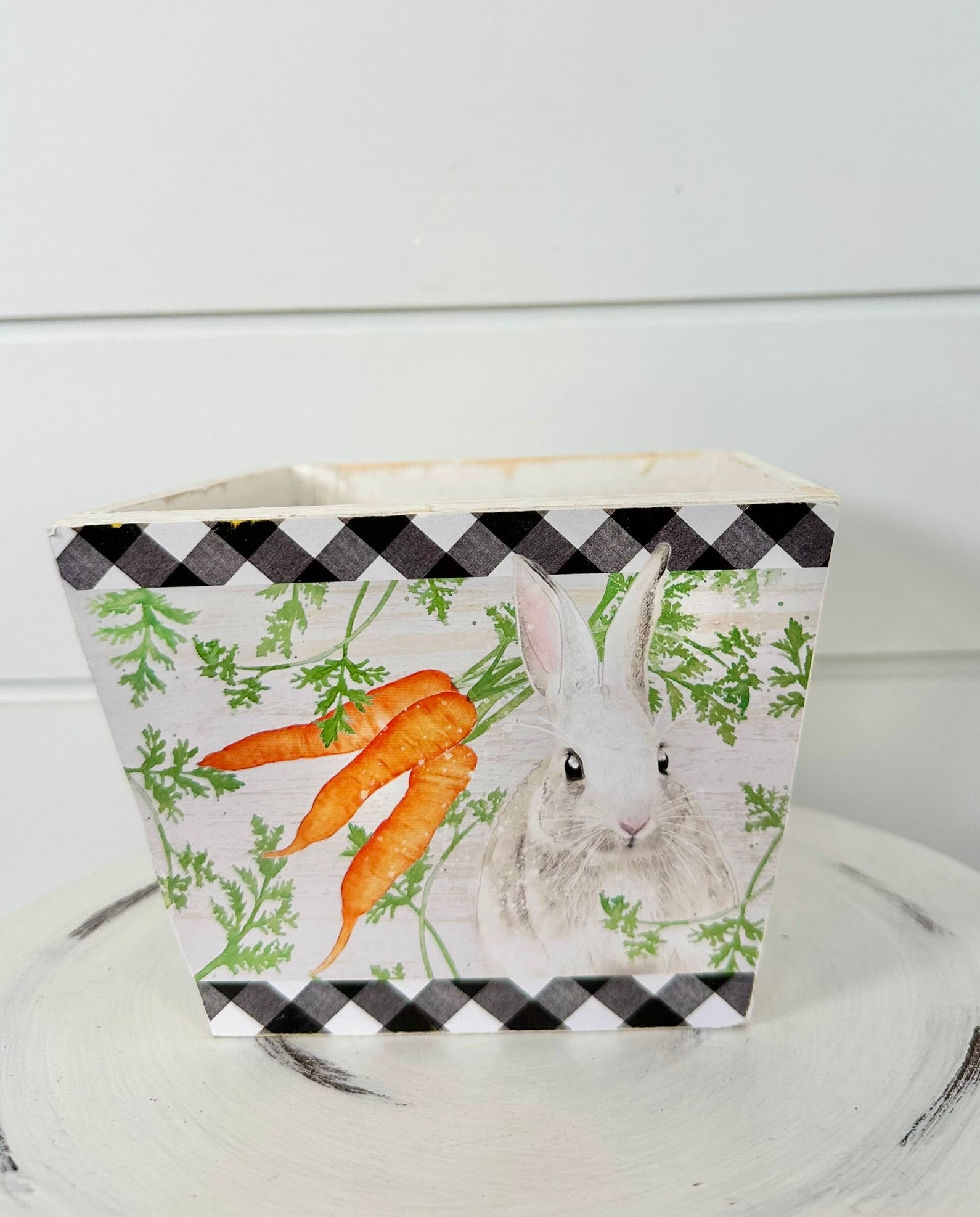 Wooden Easter Carrot Planter with Liner - 5.75"x4.25"H - Choice of 2 Styles - TCT Crafts - KM1145 TCT Crafts