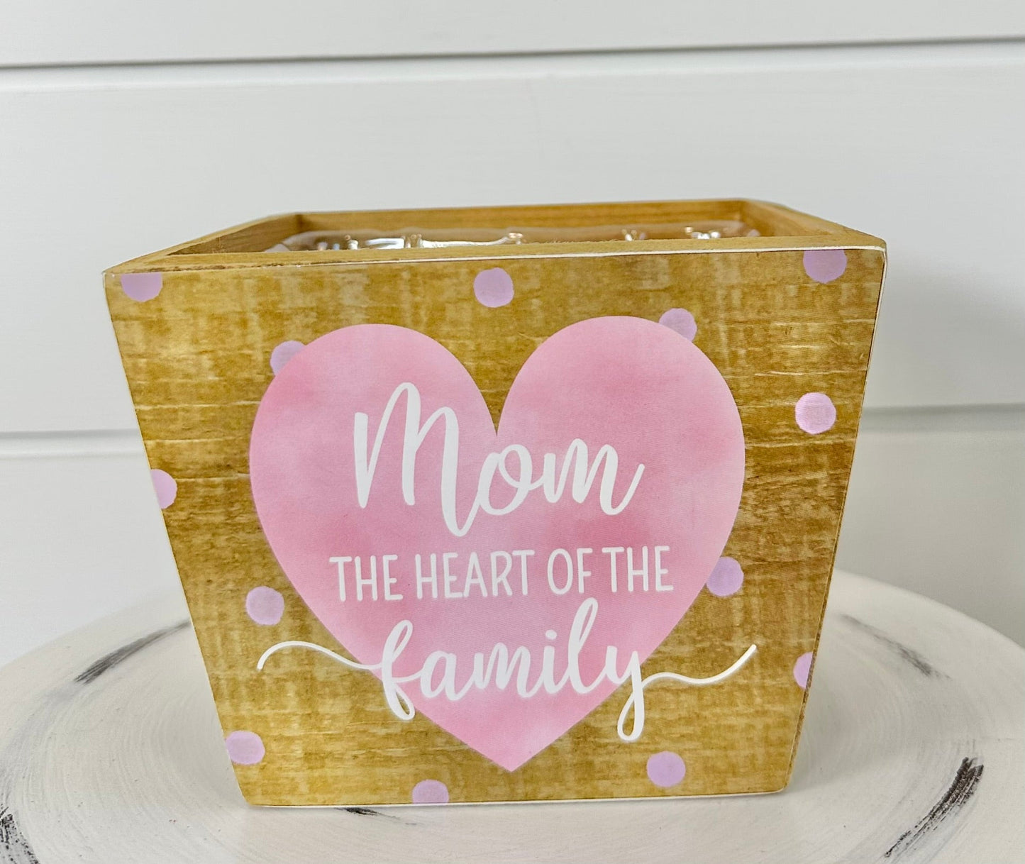 5.75"x4.25"H Wooden Mother's Day Planter with Liner - Choice of 3 Styles - TCT Crafts -KM1143