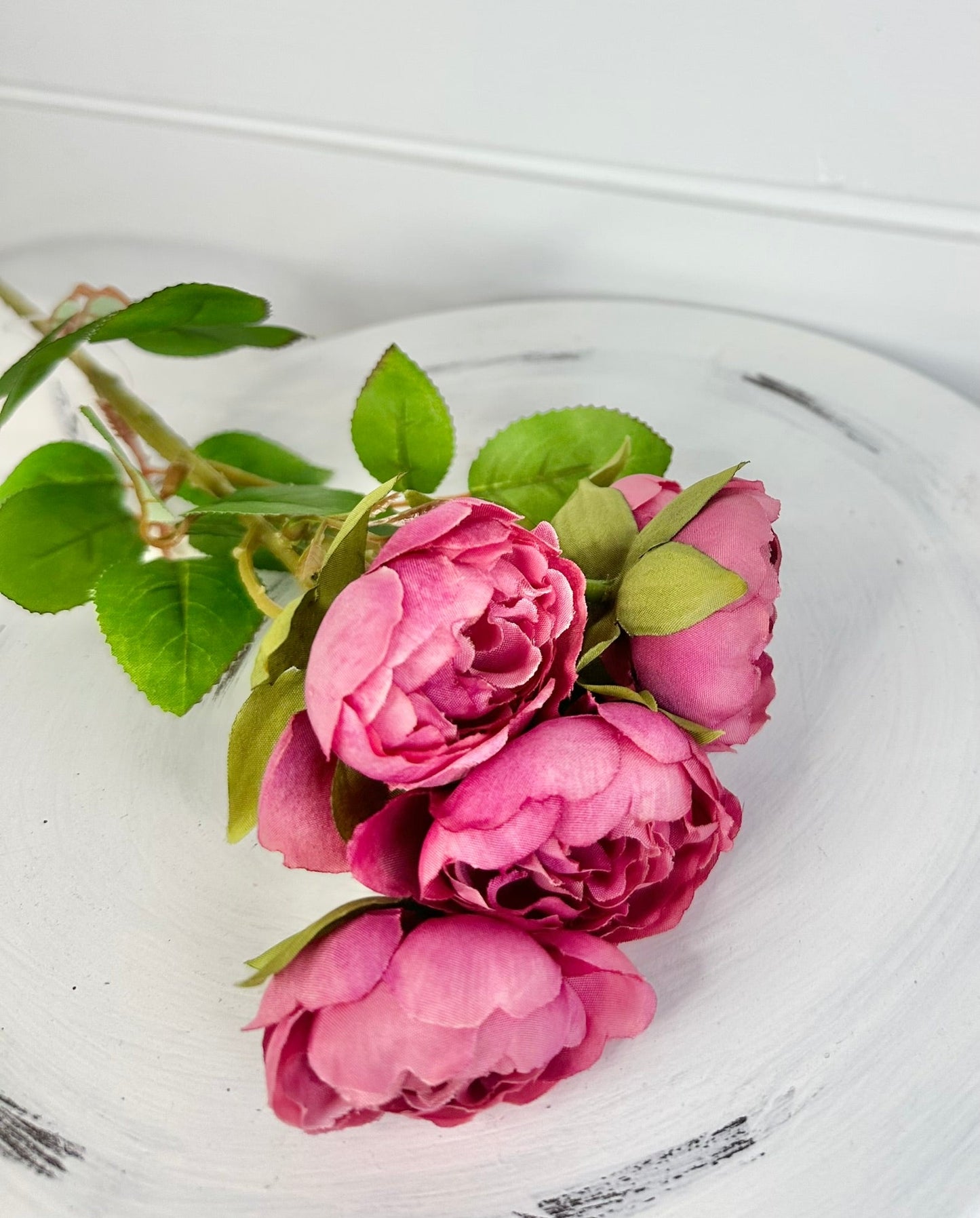 TCT Crafts Artificial 17" Mini Peony Floral Spray - Craft and Home Decor Supply - White, Pink, or Burgundy - Artificial Peony Flowers-5632