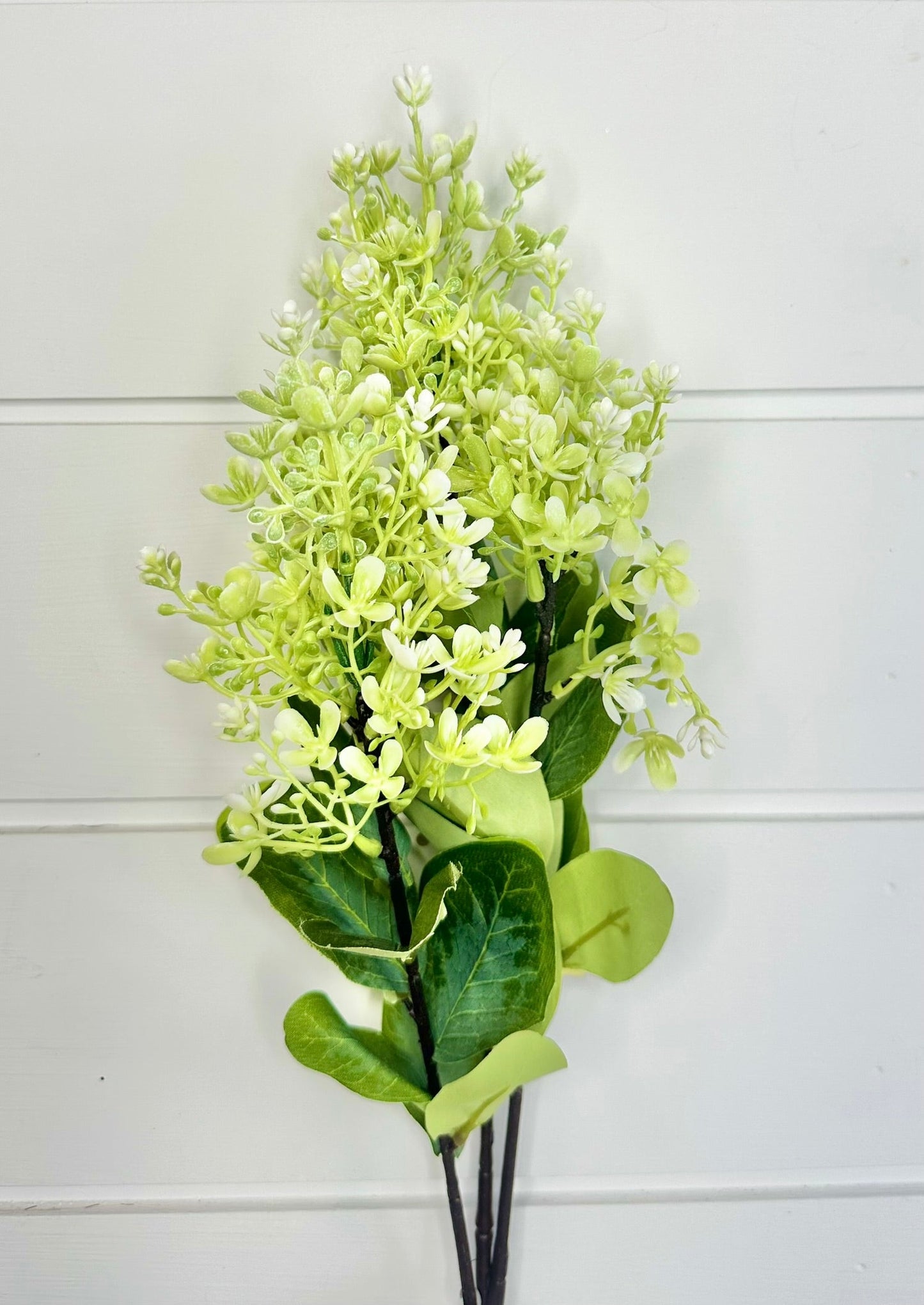 TCT Crafts Artificial 29" Seeded PeeGee Hydrangea Stem - Craft and Home Decor Supply - Green/White - Greenery for Arrangements-5670-W Select Artificials