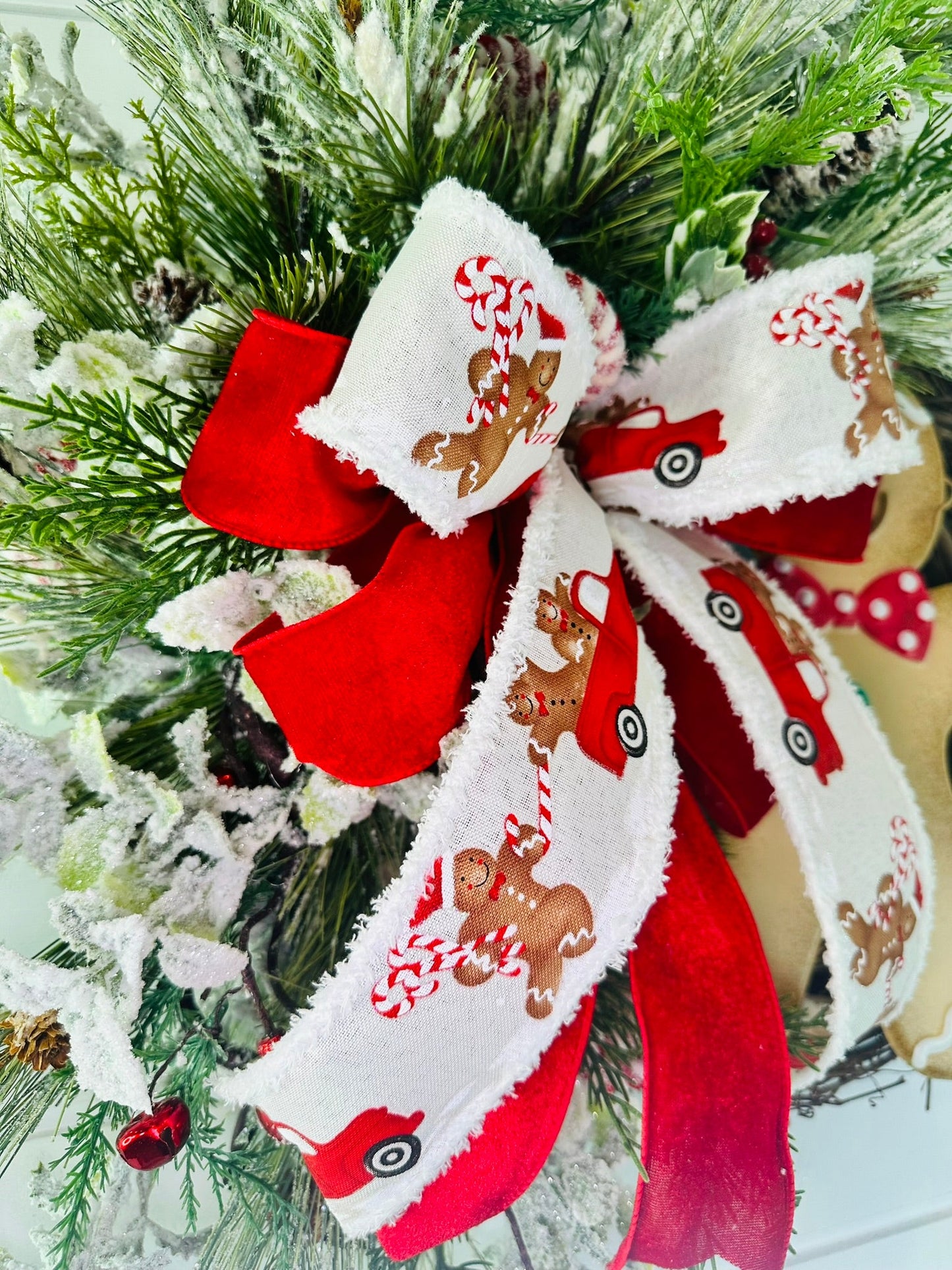 Handcrafted Gingerbread Boy Christmas Wreath