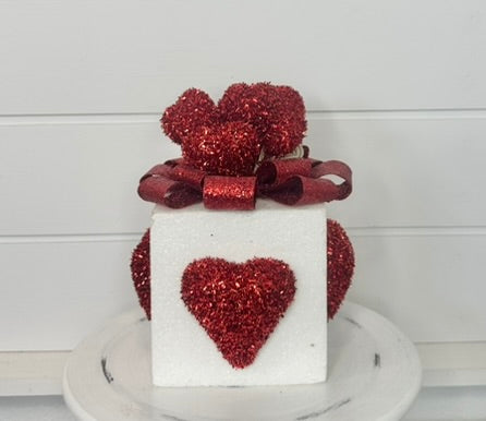 10.5" Valentine's Day Glitter Foam Gift Box with Hearts - Red and  White Decor - Foam gift box wreath attachment - TCT Crafts (MTX70784RDWH) Regency