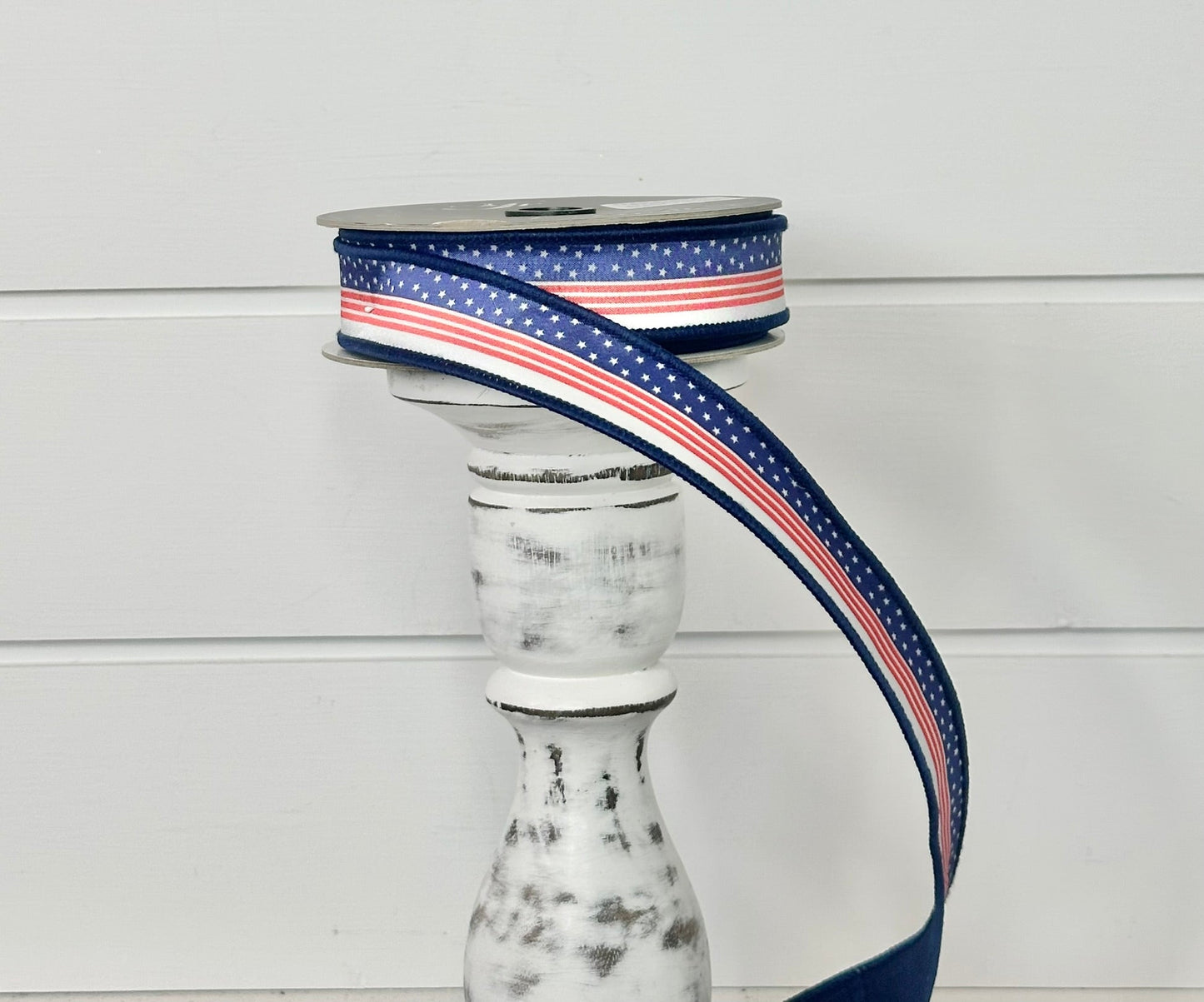 1"x10yd Flag Stripes Red/Blue Farrisilk Wired Ribbon - Patriotic & 4th of July Decor- Patriotic Wired Ribbon by TCT Crafts (RK215-32) Farrisilk
