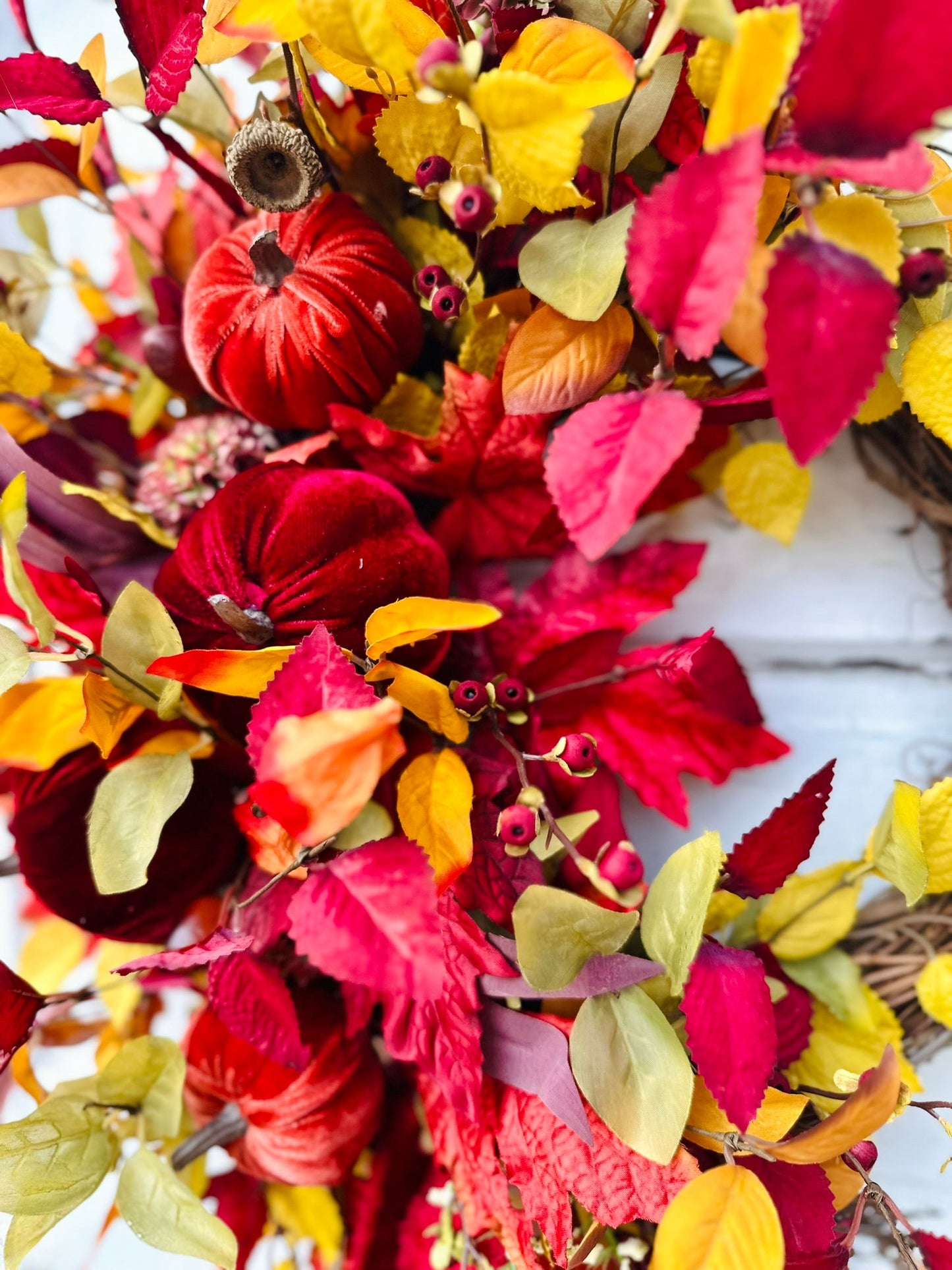 Velvet Pumpkin Fall Wreath for Front Door – 23" Autumn Decor TCT Crafts