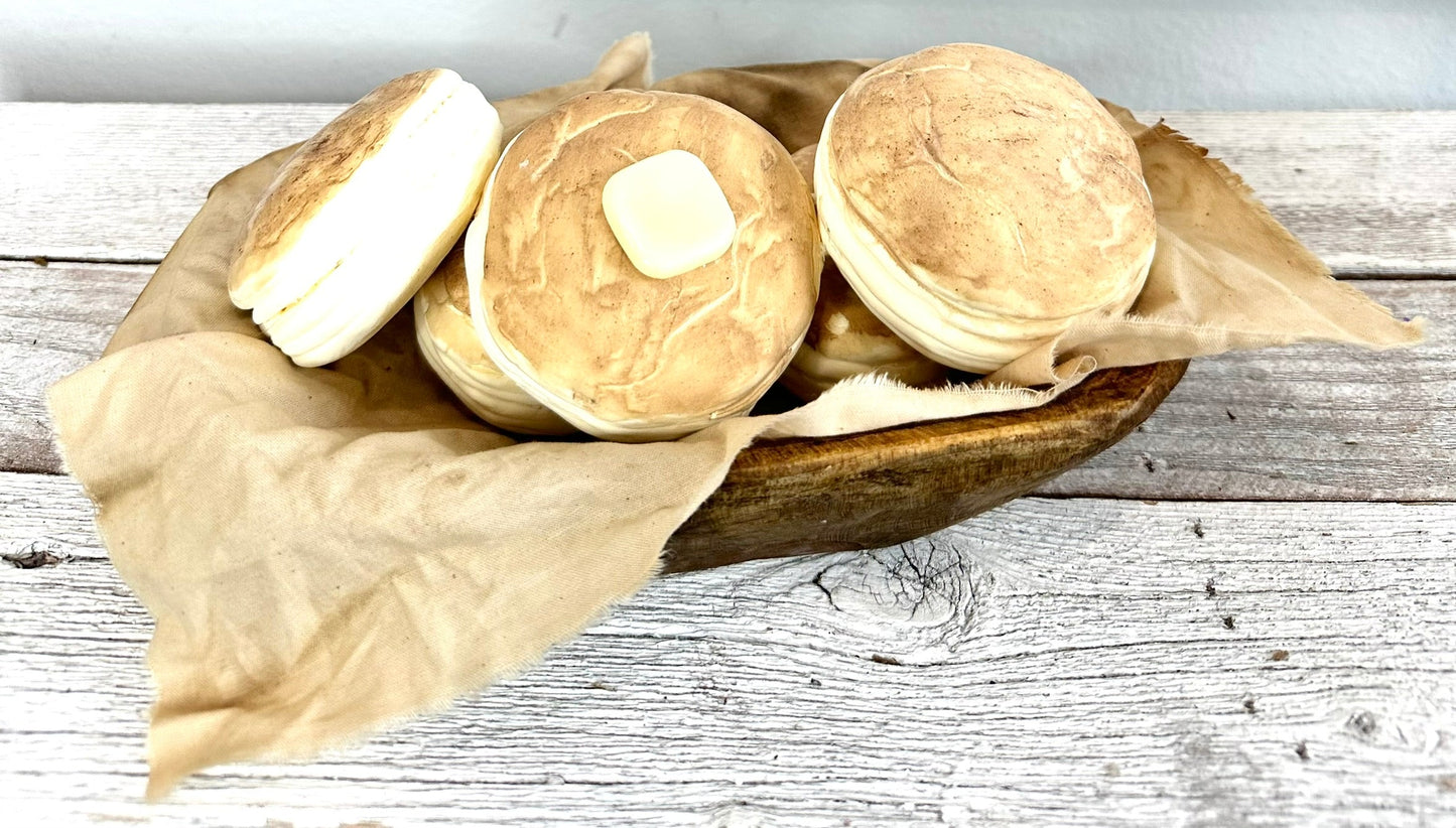 Rustic Faux Biscuit Dough Bowl Display, Primitive Kitchen Decor, Fixed Biscuit Basket Centerpiece by TCT Crafts