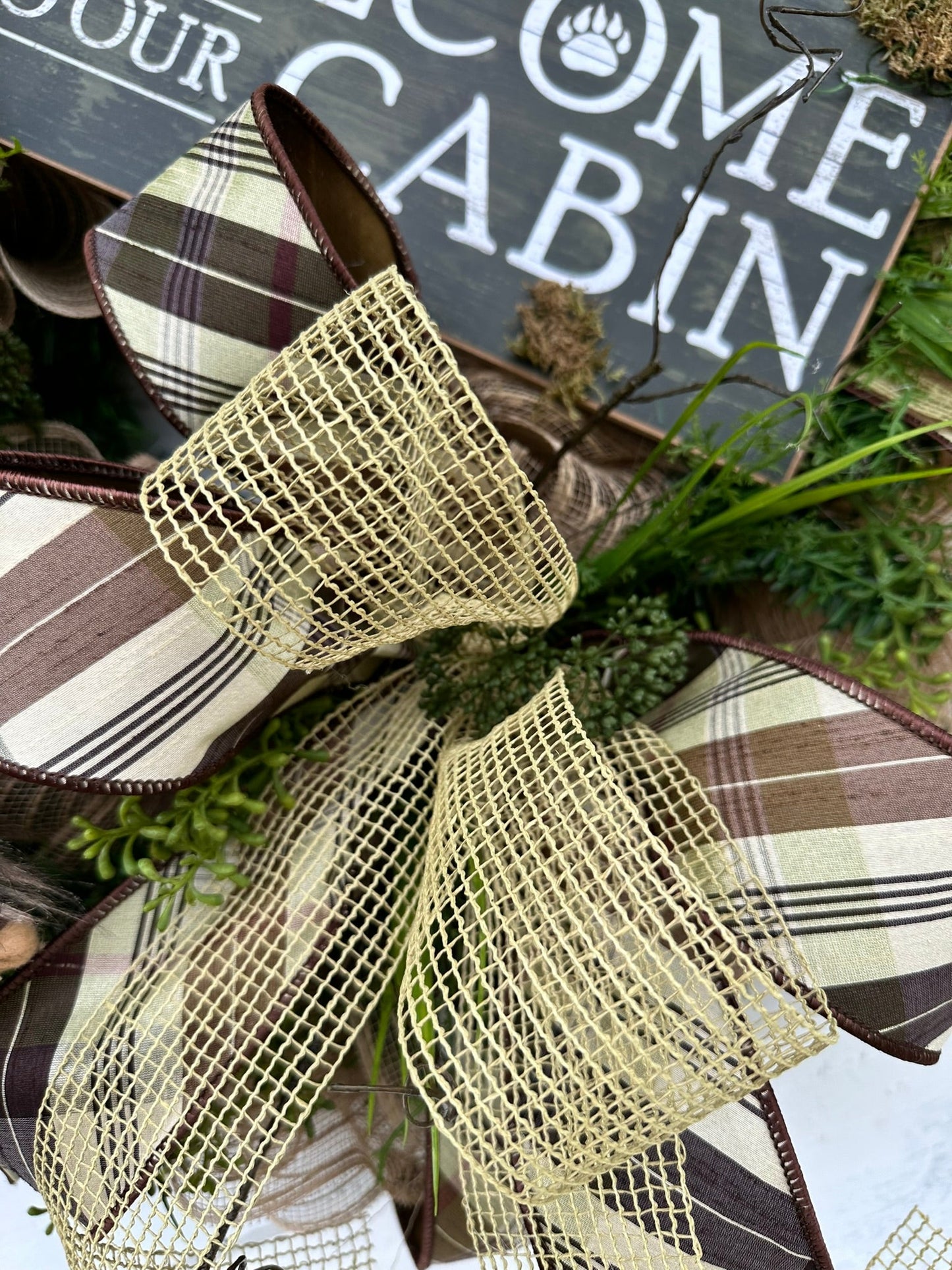 Rustic Gnome Cabin Welcome Wreath, 27x23 Handmade Gnome Door Decor, Rustic Cabin Door Decor, Woodland Wreath by TCT Crafts TCT Crafts