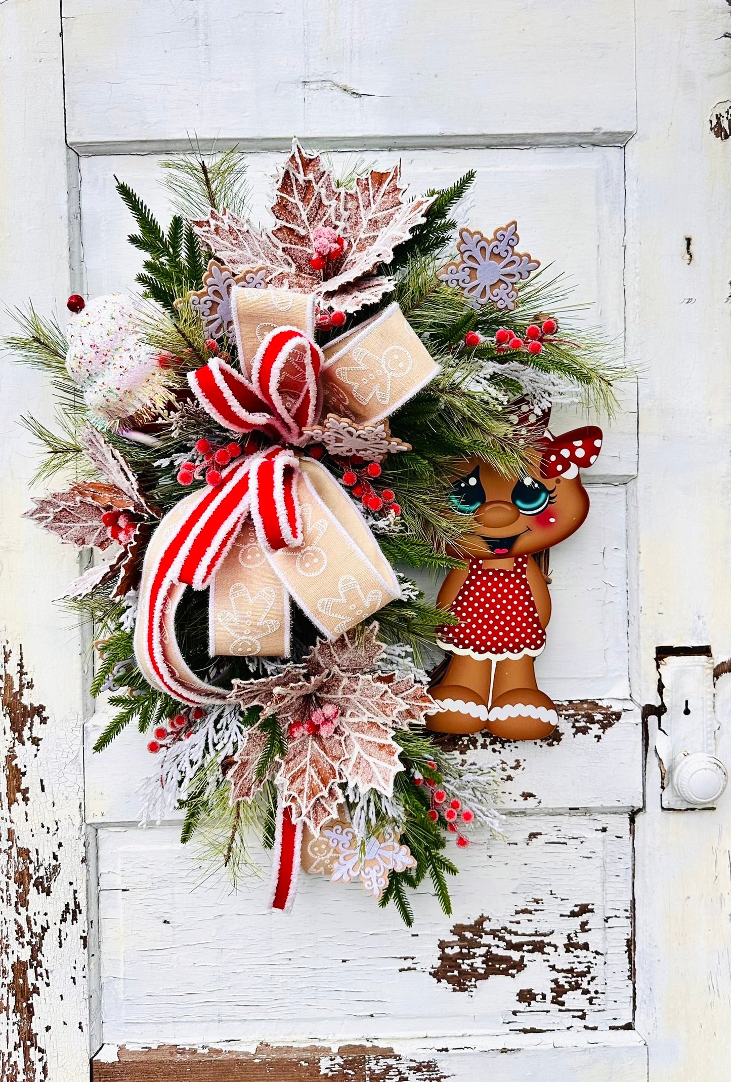 Gingerbread Girl Christmas Wreath | Whimsical Grapevine Holiday Door Wreath TCT Crafts