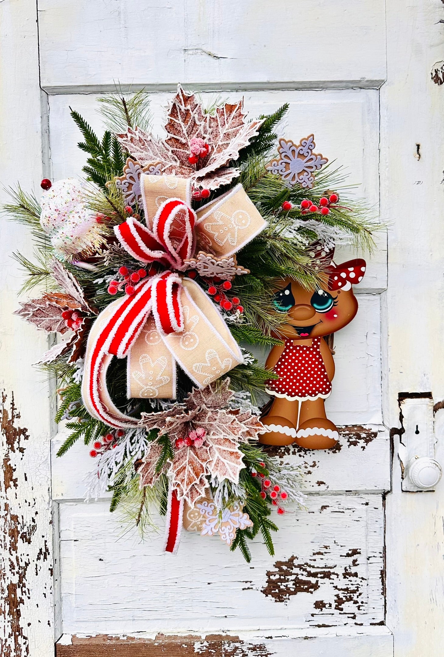 Gingerbread Girl Christmas Wreath | Whimsical Grapevine Holiday Door Wreath TCT Crafts