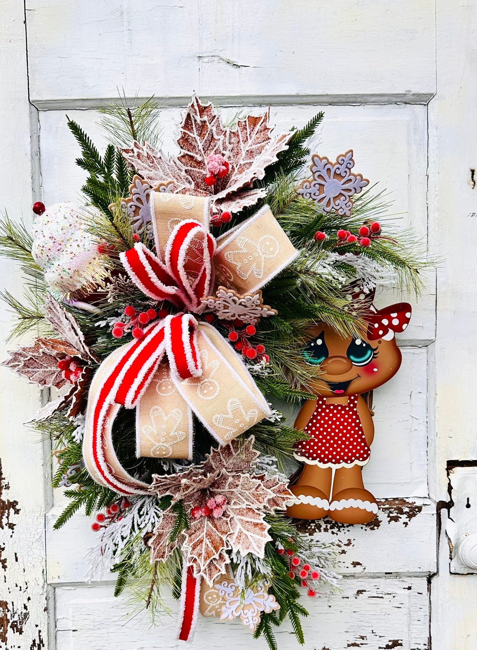 Gingerbread Girl Christmas Wreath | Whimsical Grapevine Holiday Door Wreath TCT Crafts