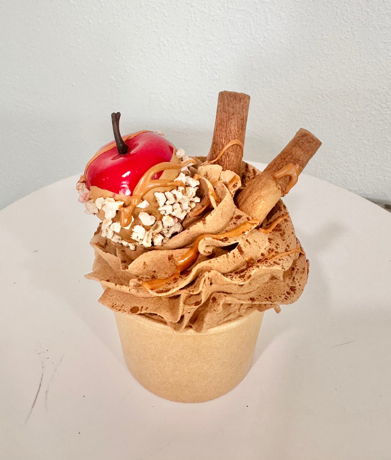 Faux Chocolaty Caramel Apple Cinnamon Cupcake | 5" x 3" Fall Decor for Tiered Trays and Vignettes TCT Crafts