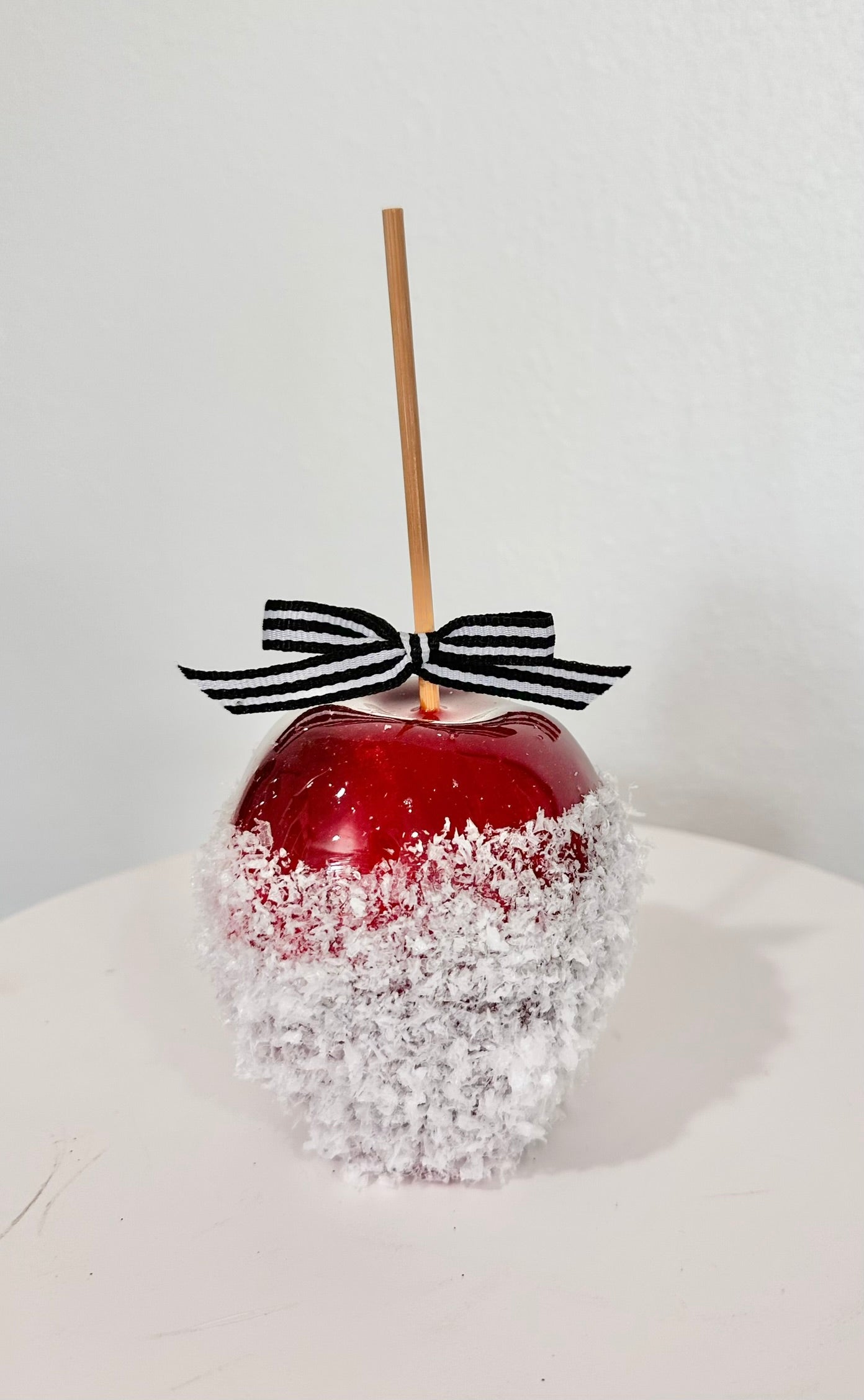 Winter Faux Snowy Red Candy Apple | 7" Non-Edible Decorative Holiday Accent for Tiered Trays and Vignettes I TCT Crafts TCT Crafts