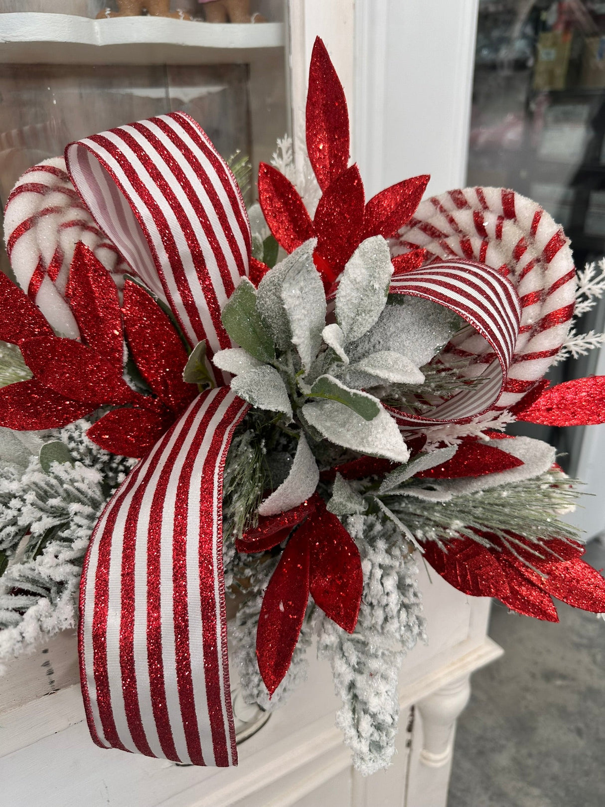 Red & White Peppermint Lollipop Holiday Centerpiece | Christmas Table Decor | 22x13 Festive Arrangement TCT Crafts