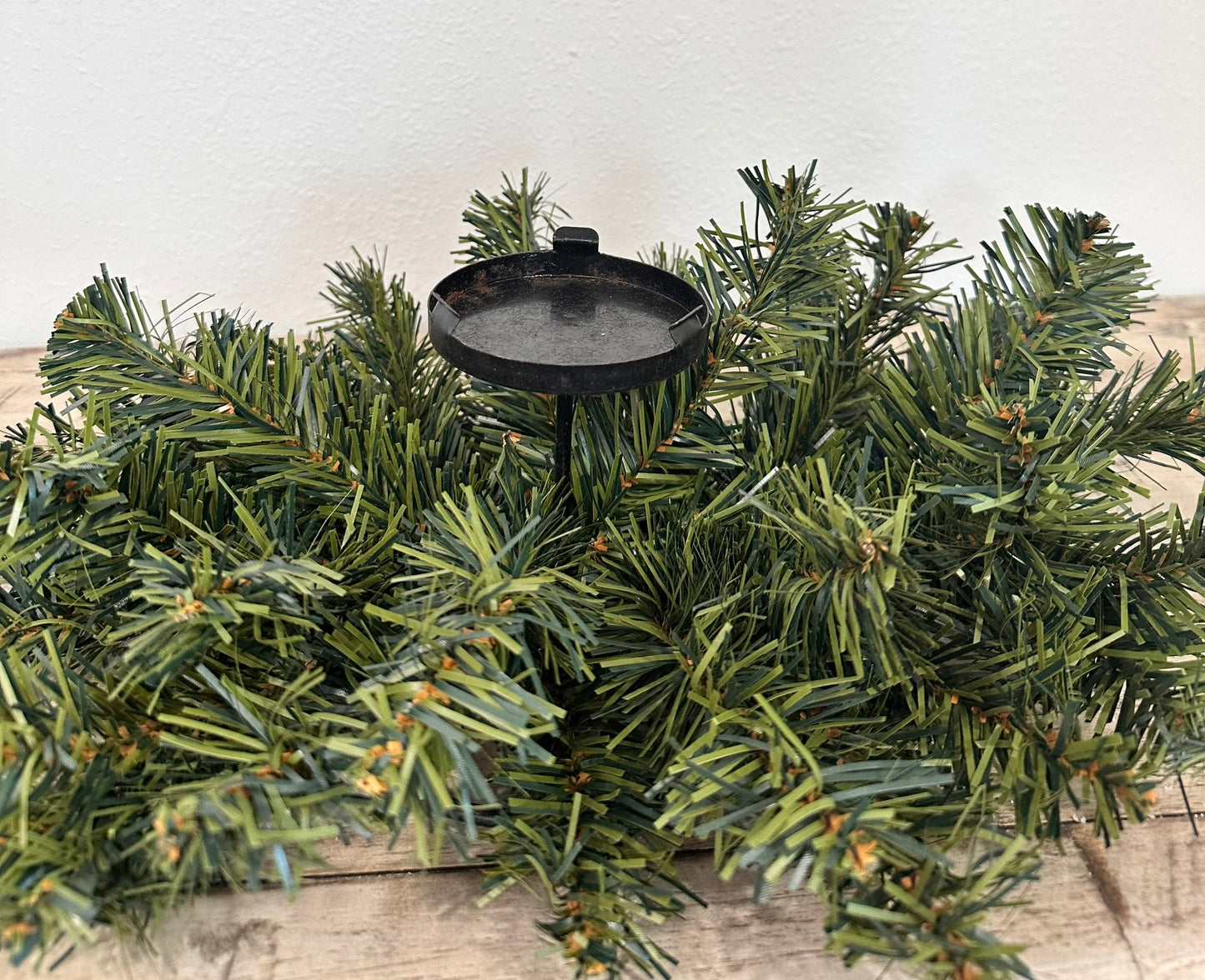 24-Inch Mixed Pine Candle Ring Swag – Rustic Centerpiece Greenery for Holiday Table Decor - Versatile Supply for DIY Holiday Centerpieces