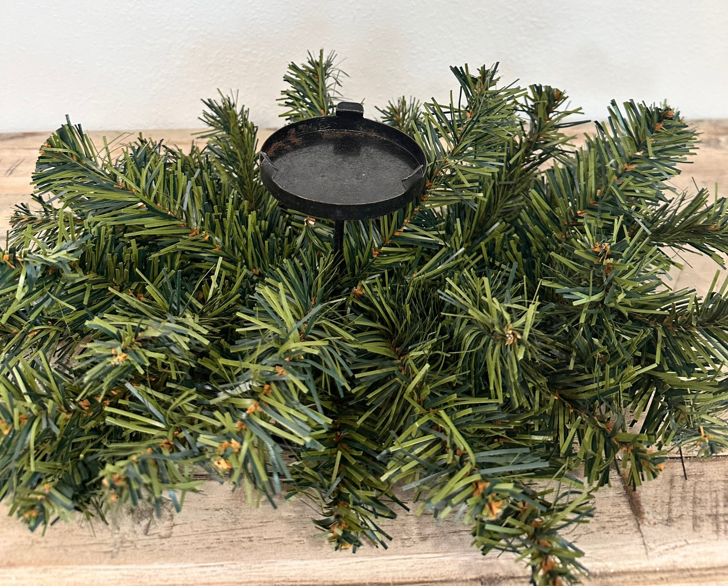 24-Inch Mixed Pine Candle Ring Swag – Rustic Centerpiece Greenery for Holiday Table Decor - Versatile Supply for DIY Holiday Centerpieces