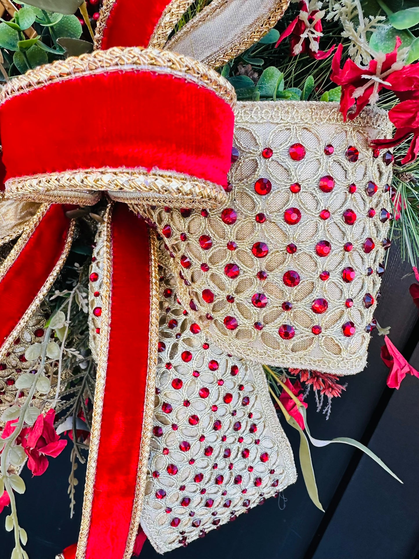 Large Valentine's Day Wreath for Front Door I Glam Winter Porch Decor